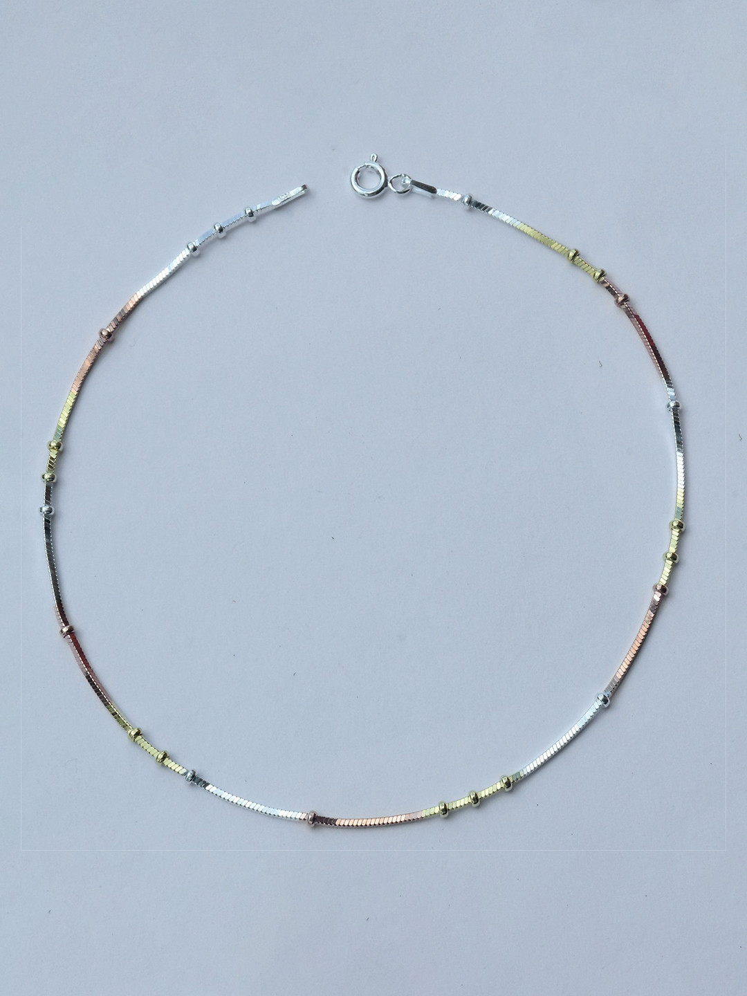 Satlaa 925 Sterling Silver Rhodium-Plated Lightweight Anklet