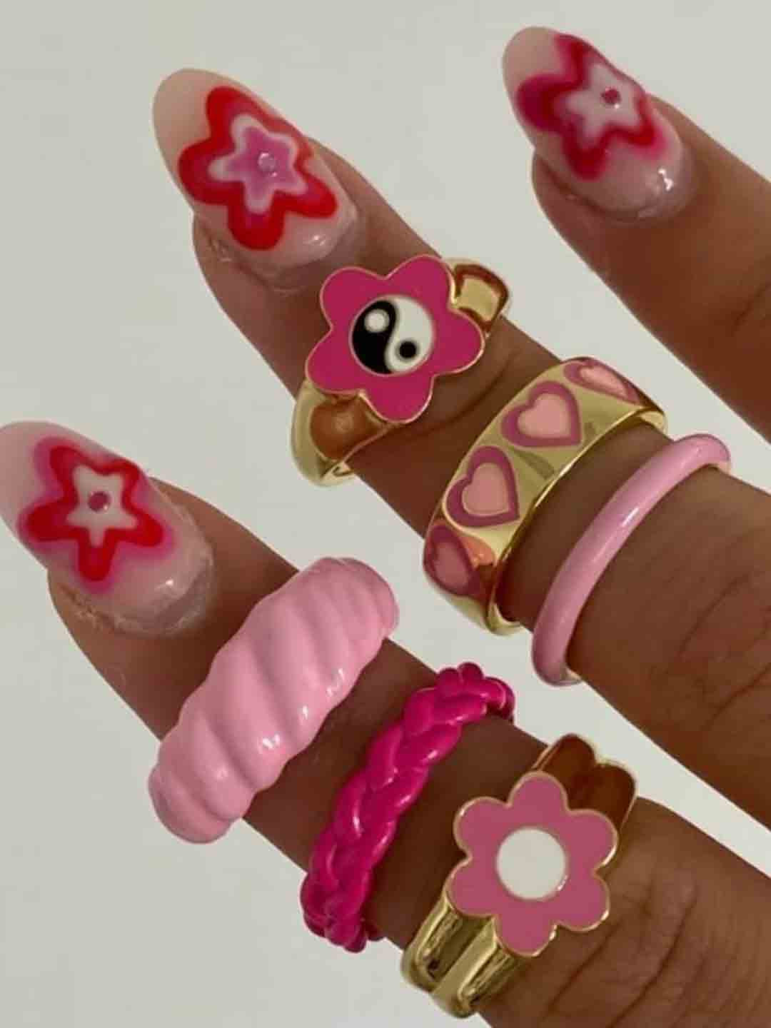 Arzonai Set Of 6 Metal Ring