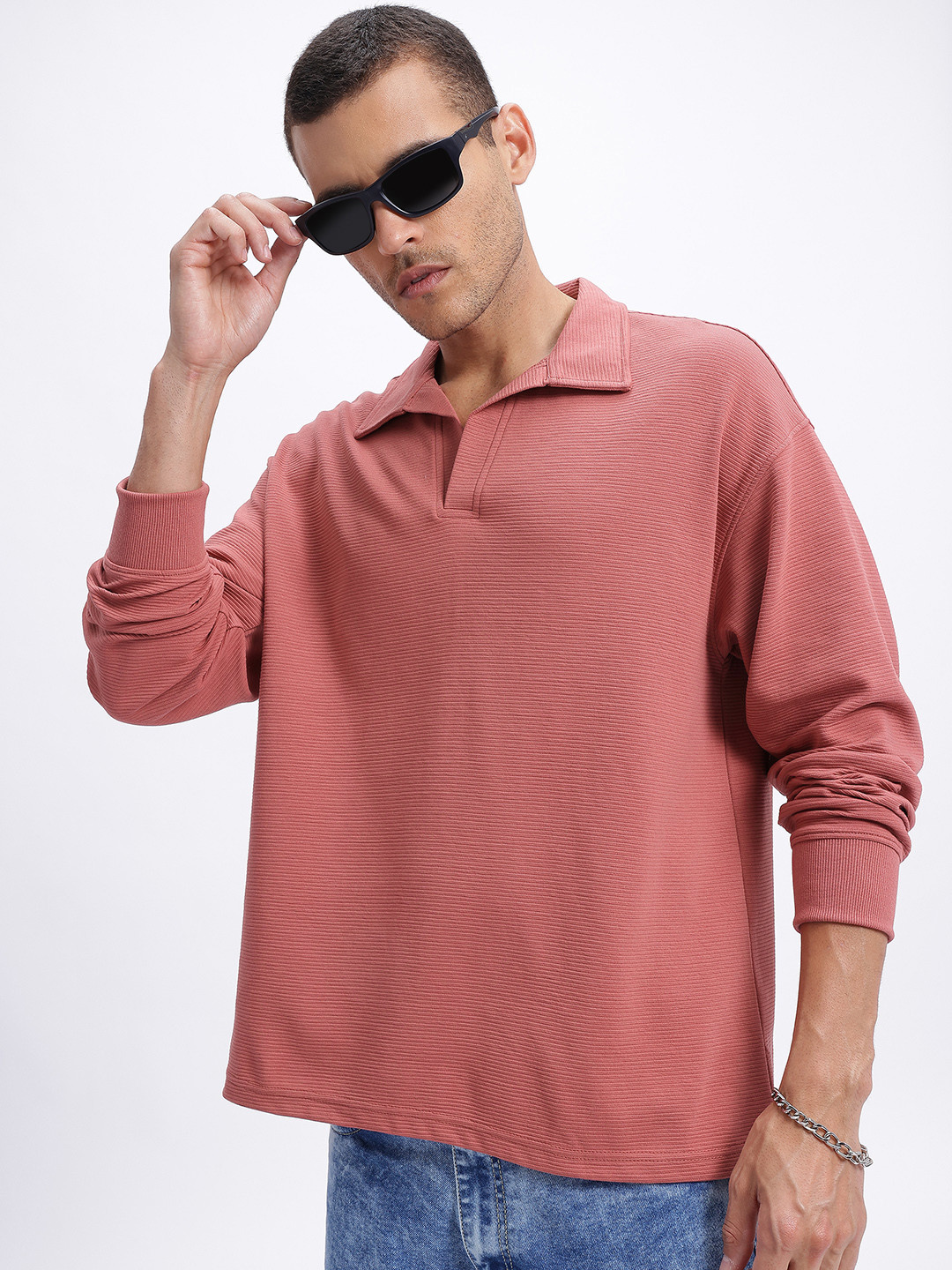 glitchez Polo Textured Oversize T-shirt