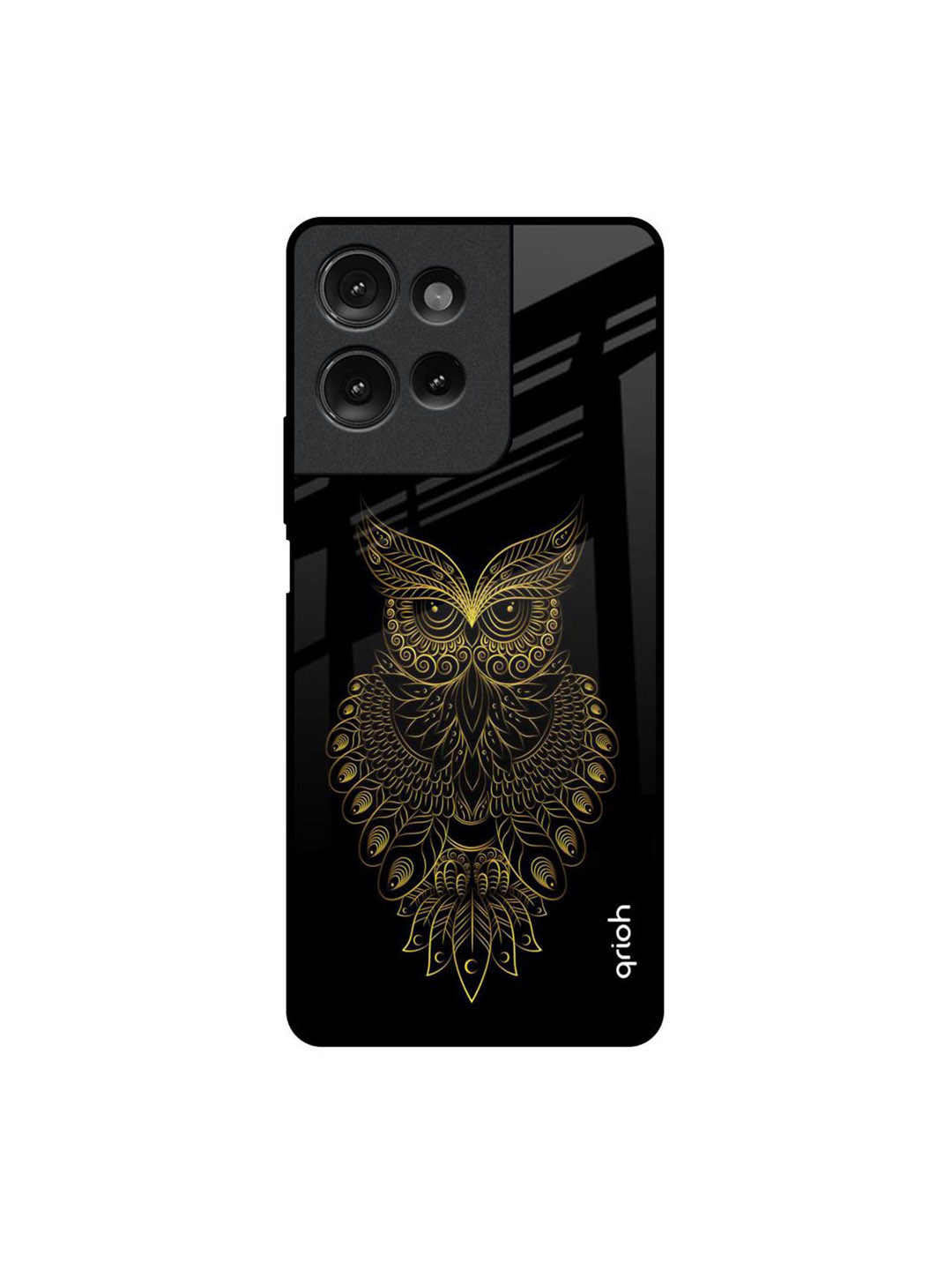 QRIOH Golden Owl Printed Motorola G75 5G Impact Resistant Back Case