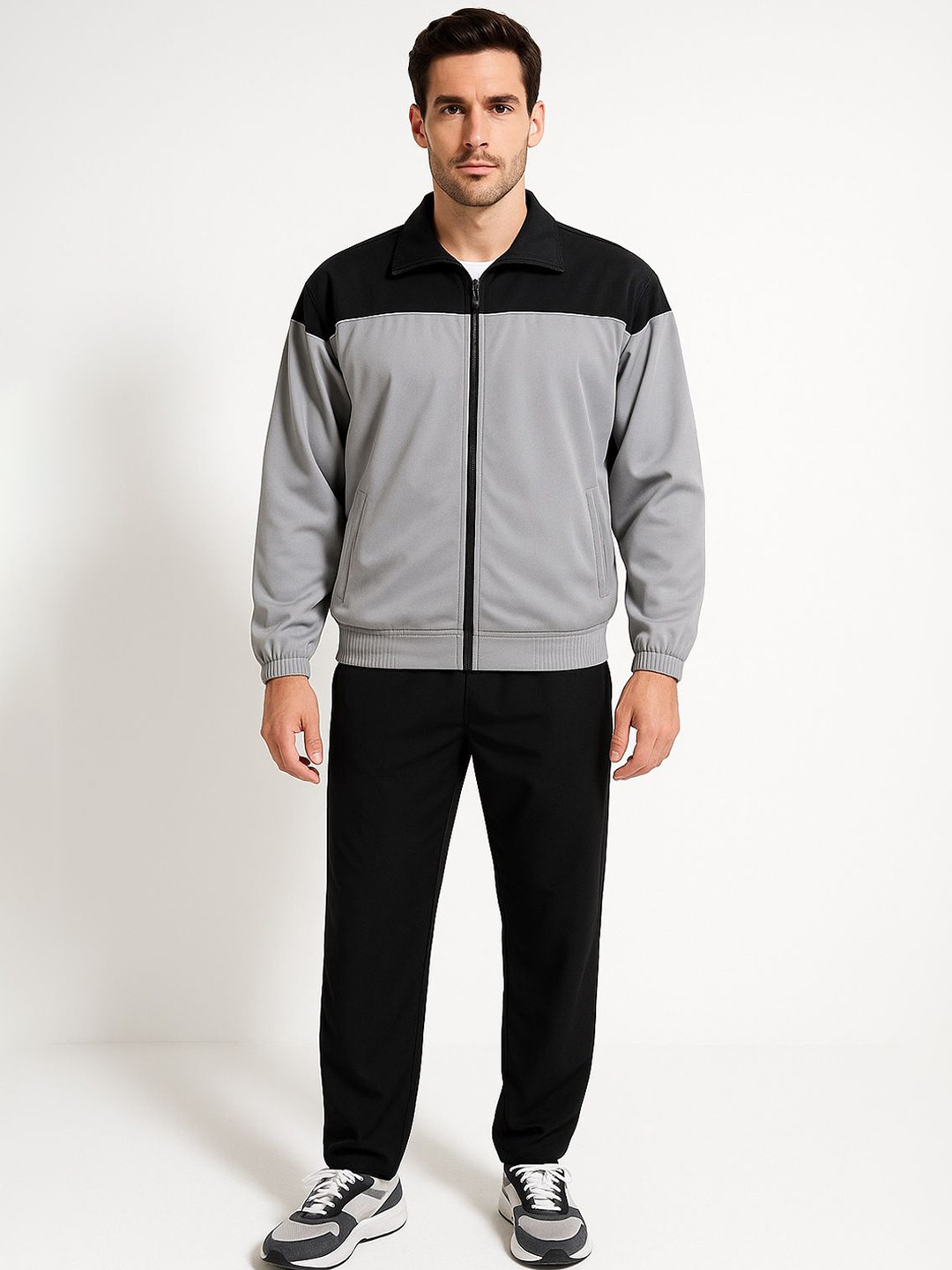 Blissence Men Colourblocked Mid Rise Tracksuit