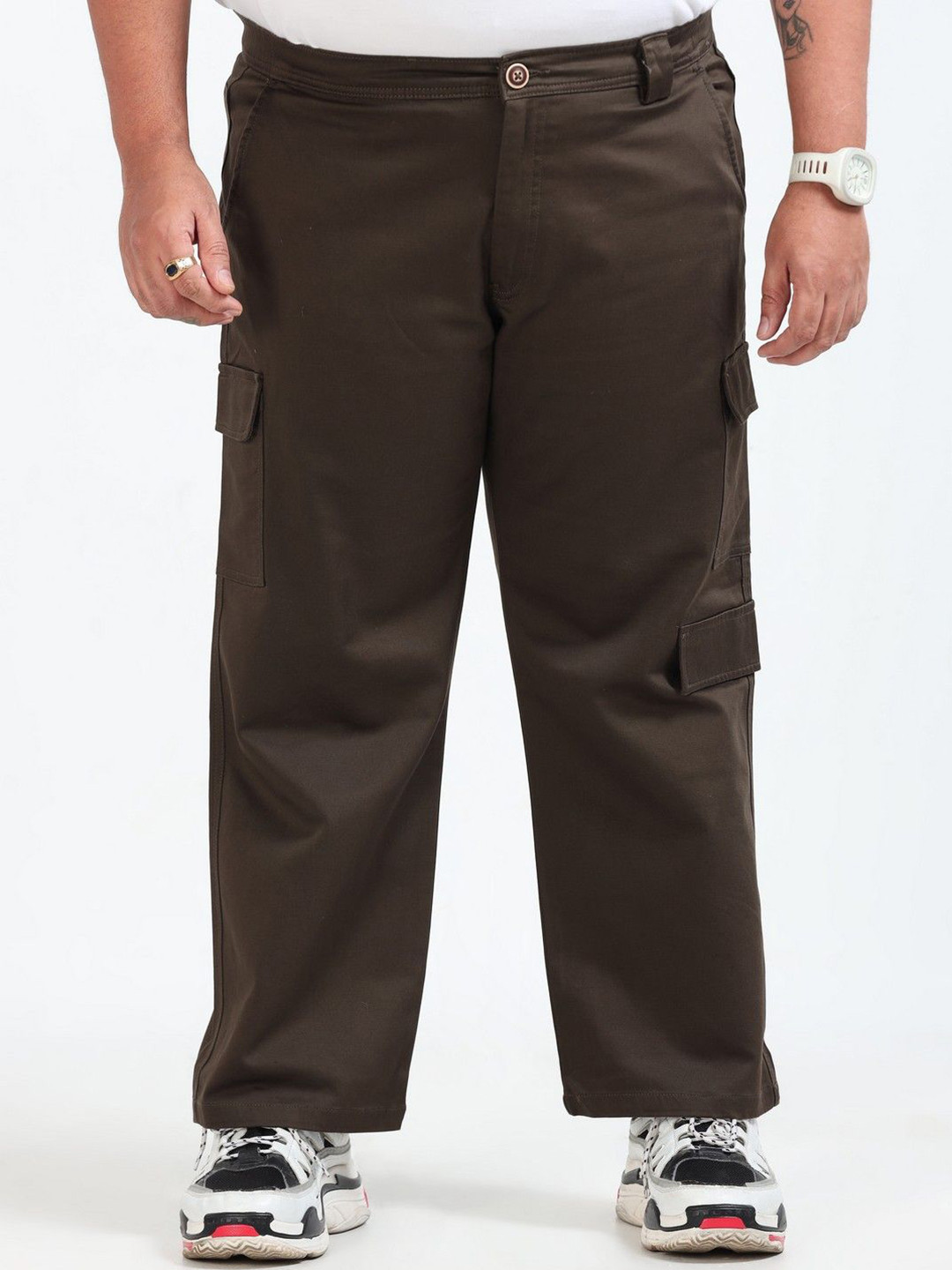 THE BEETEL HOUSE Men Plus Size Losse Fit Boohoo Curve Cargos Trousers