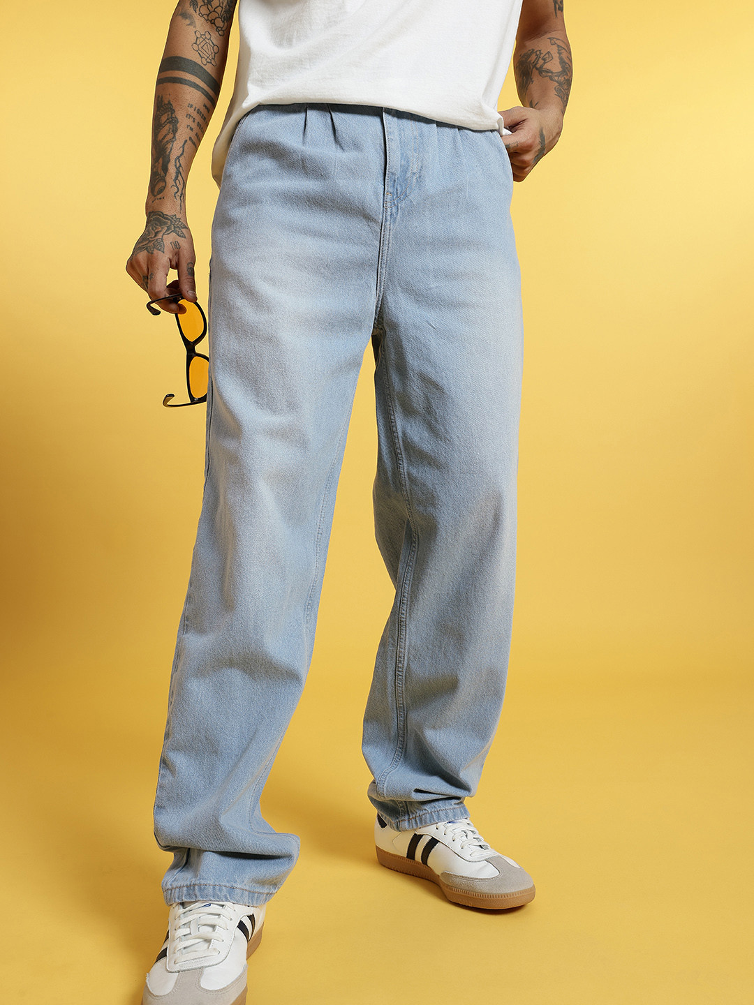glitchez Men Light Fade Loose Fit Jeans