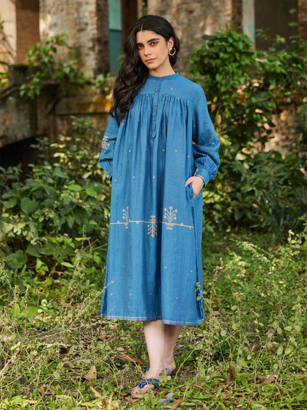 Sarron Printed Shift Midi Dress