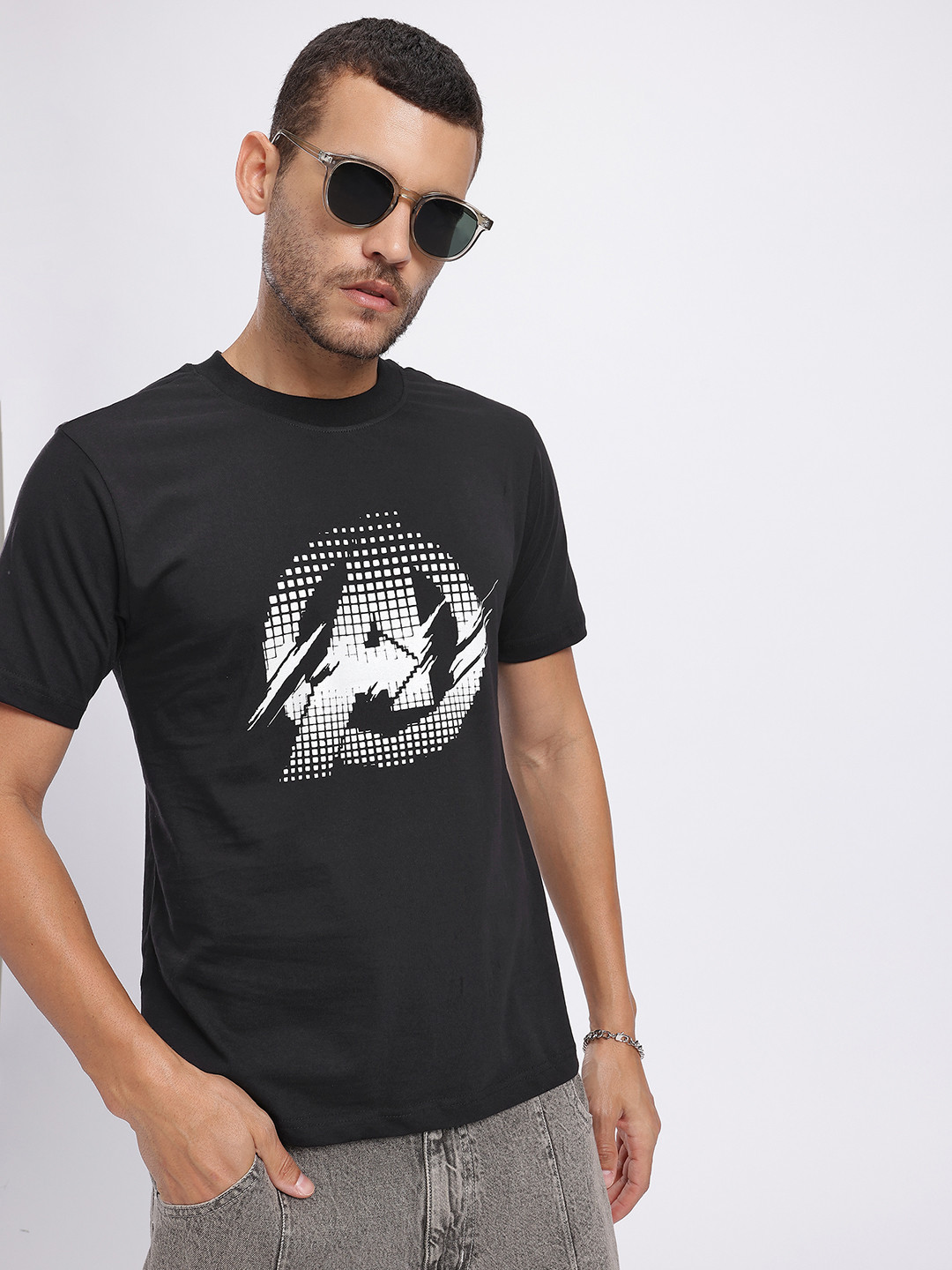 Marvel by Glitchez Captain America Print Regular Fit T-shirt