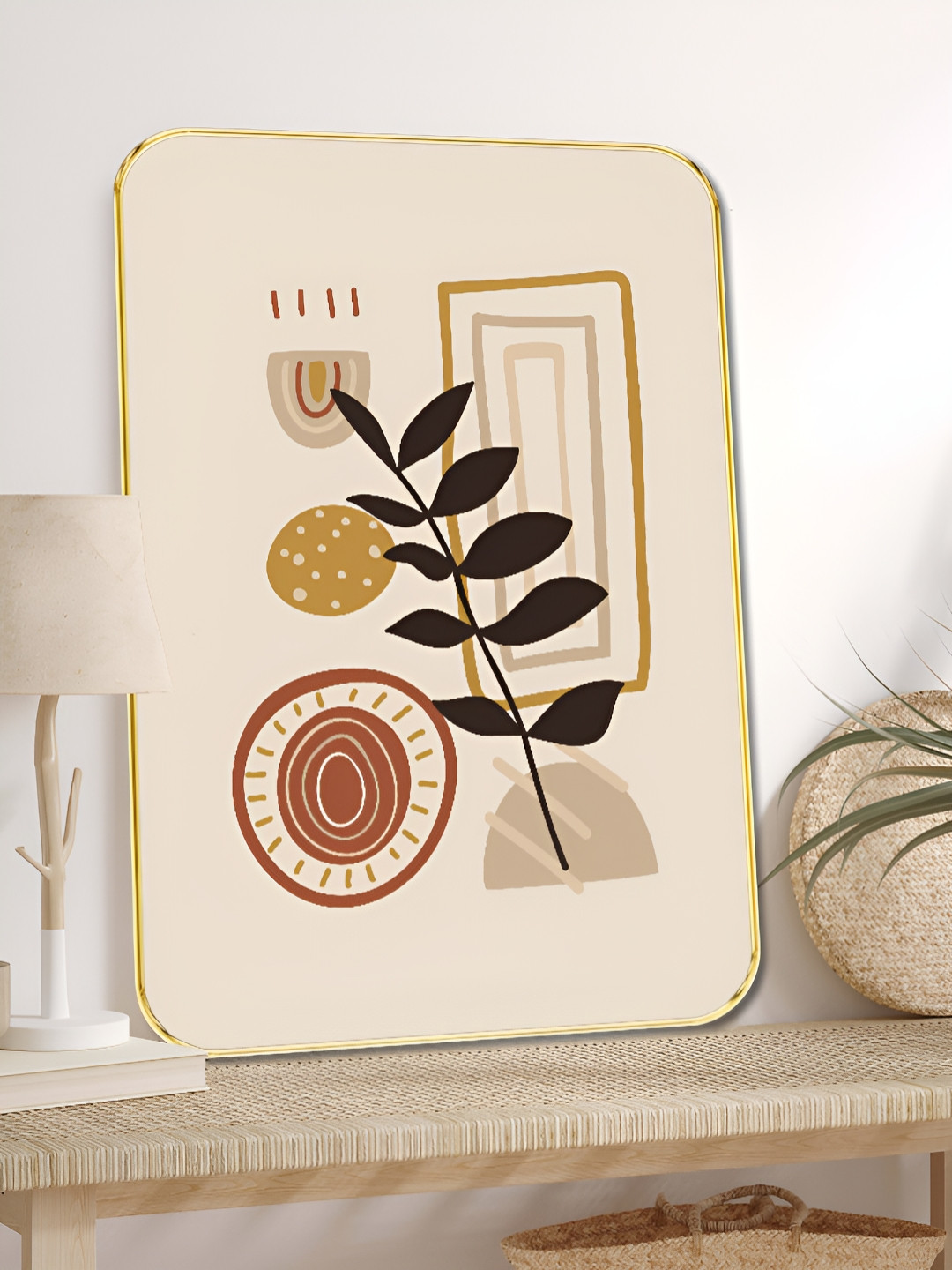 Myntra Elegant Homes Off White Wood Wall Bedroom Rectangle Paintings Wall Art -18 x 24In