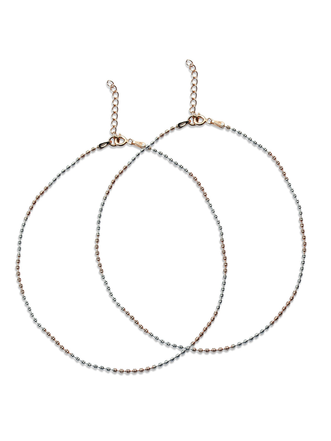 Satlaa 925 Sterling Silver Rose Gold-Plated Lightweight Anklet