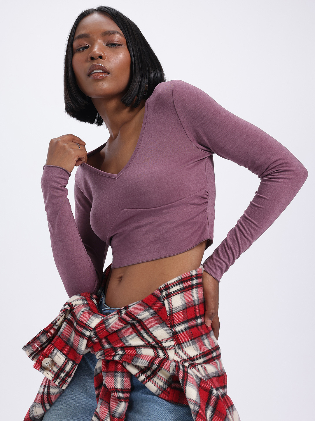 glitchez Fit & Fierce V-Neck Crop Top