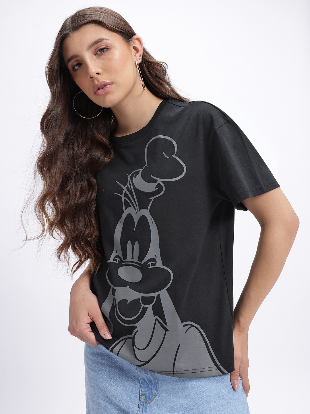 Disney by Glitchez Goofy Print Oversize Tee