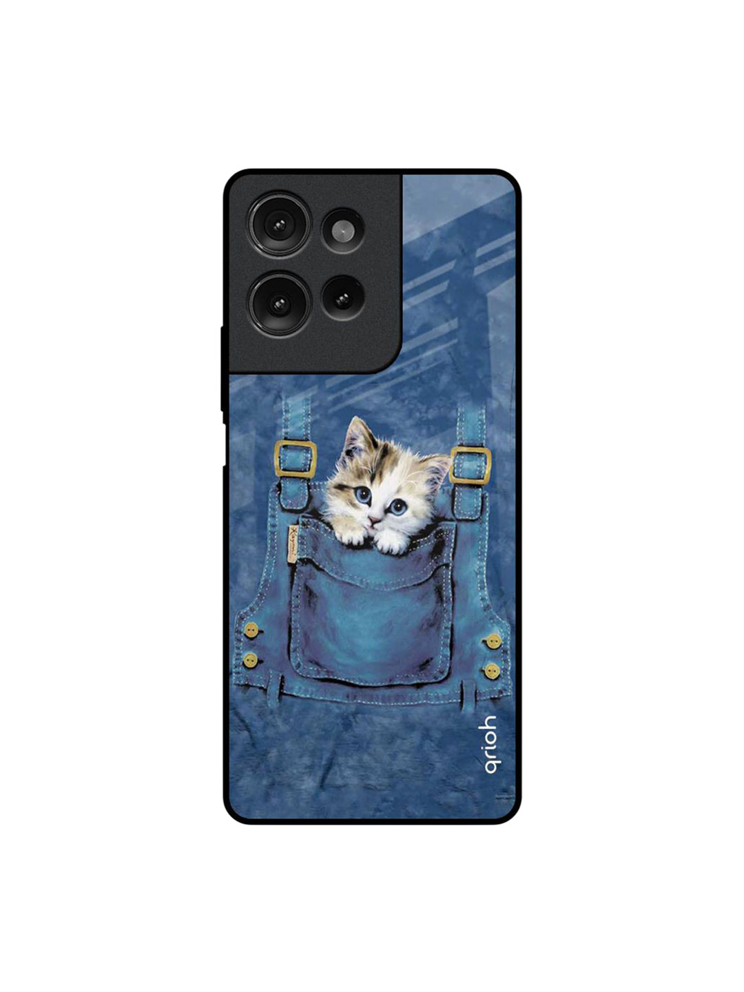 QRIOH Kitty In Pocket Printed Motorola G75 5G Impact Resistant Back Case
