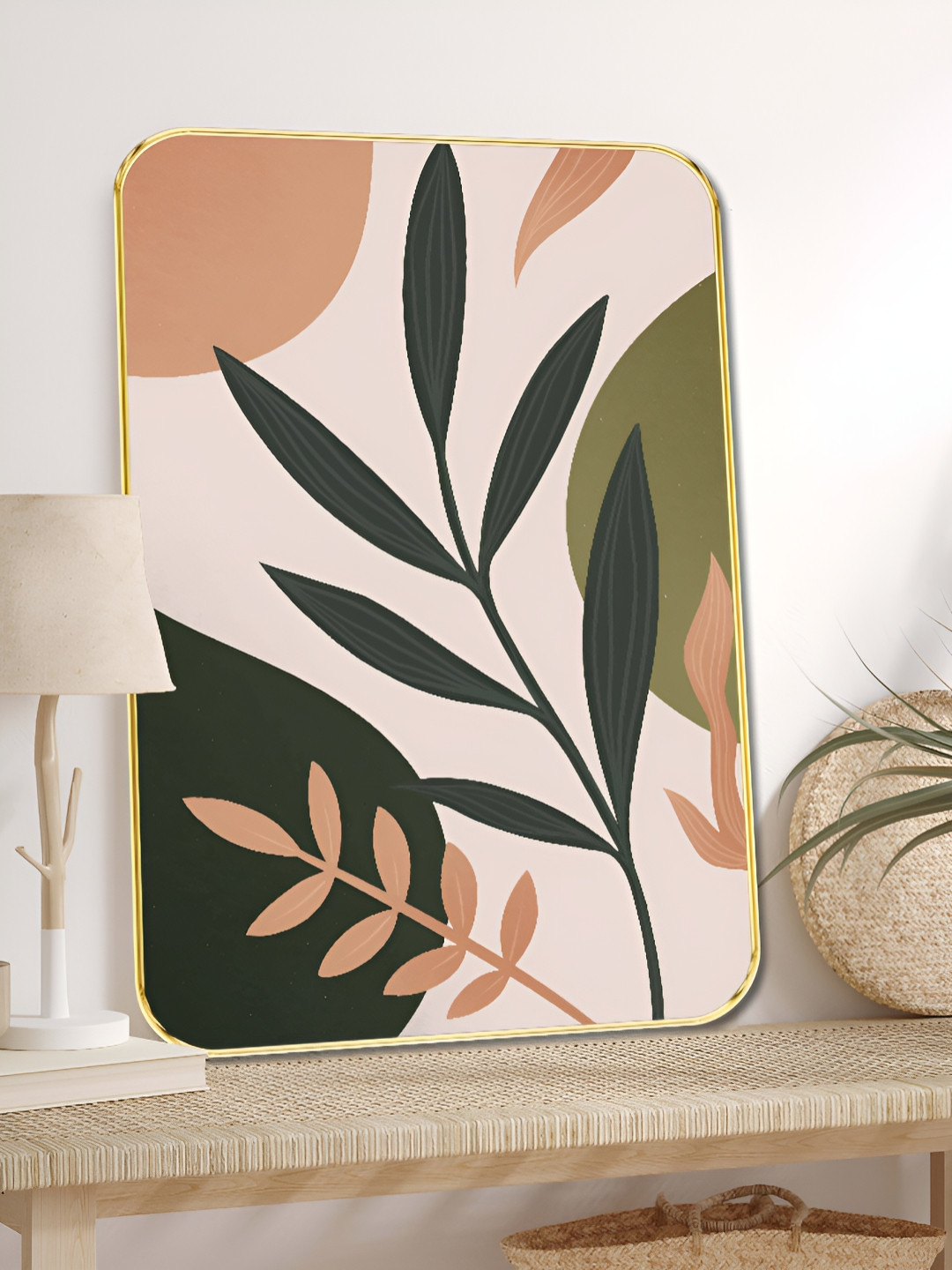 Myntra Elegant Homes Botanical Abstract Rectangle Paintings Wall Art-18 x 24In