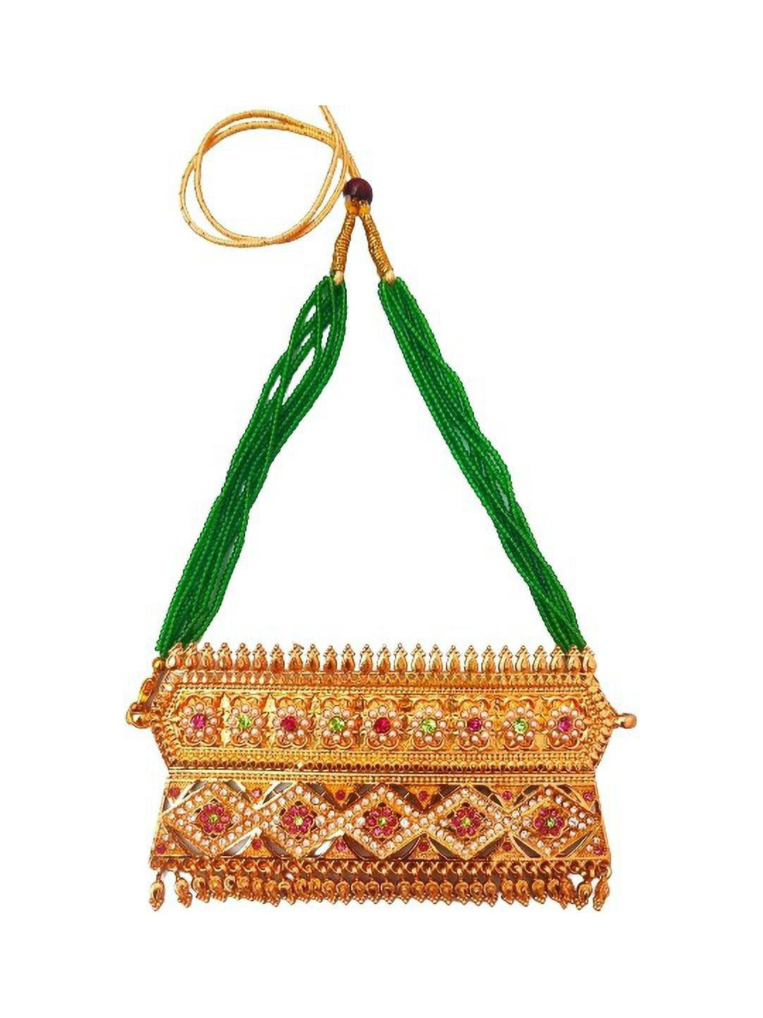 NIKYANKA Gold-Plated Artificial Stones and Beads Beaded Necklace