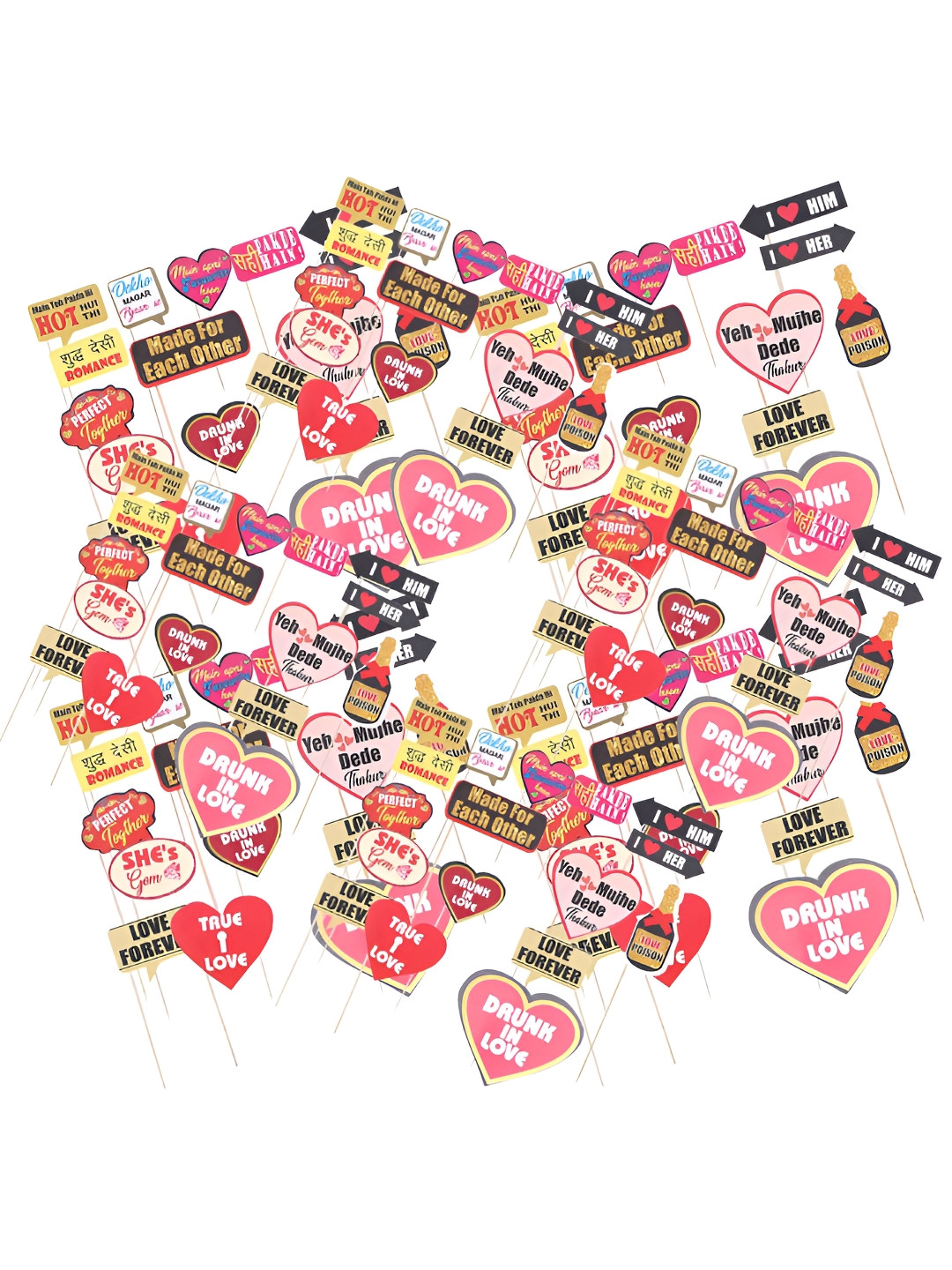 Kuber Industries 150-Pcs Pink Cardboard Cupcake Toppers