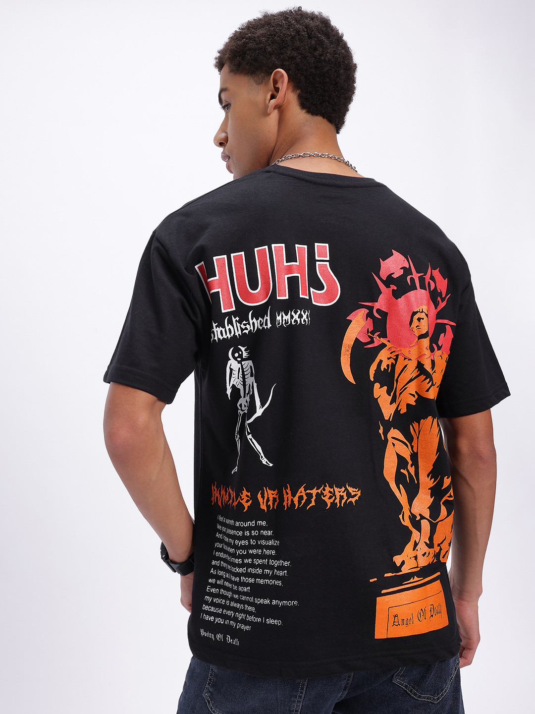 glitchez Grunge Graphic Printed Oversize T-shirt