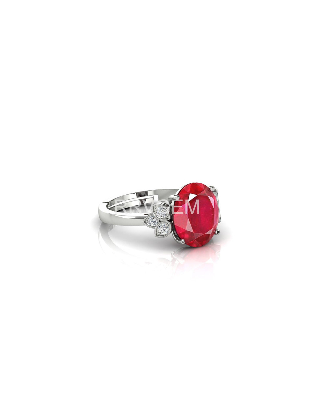 RRVGEM 4.5 Ratti Silver Plated Finger Ring With Stone
