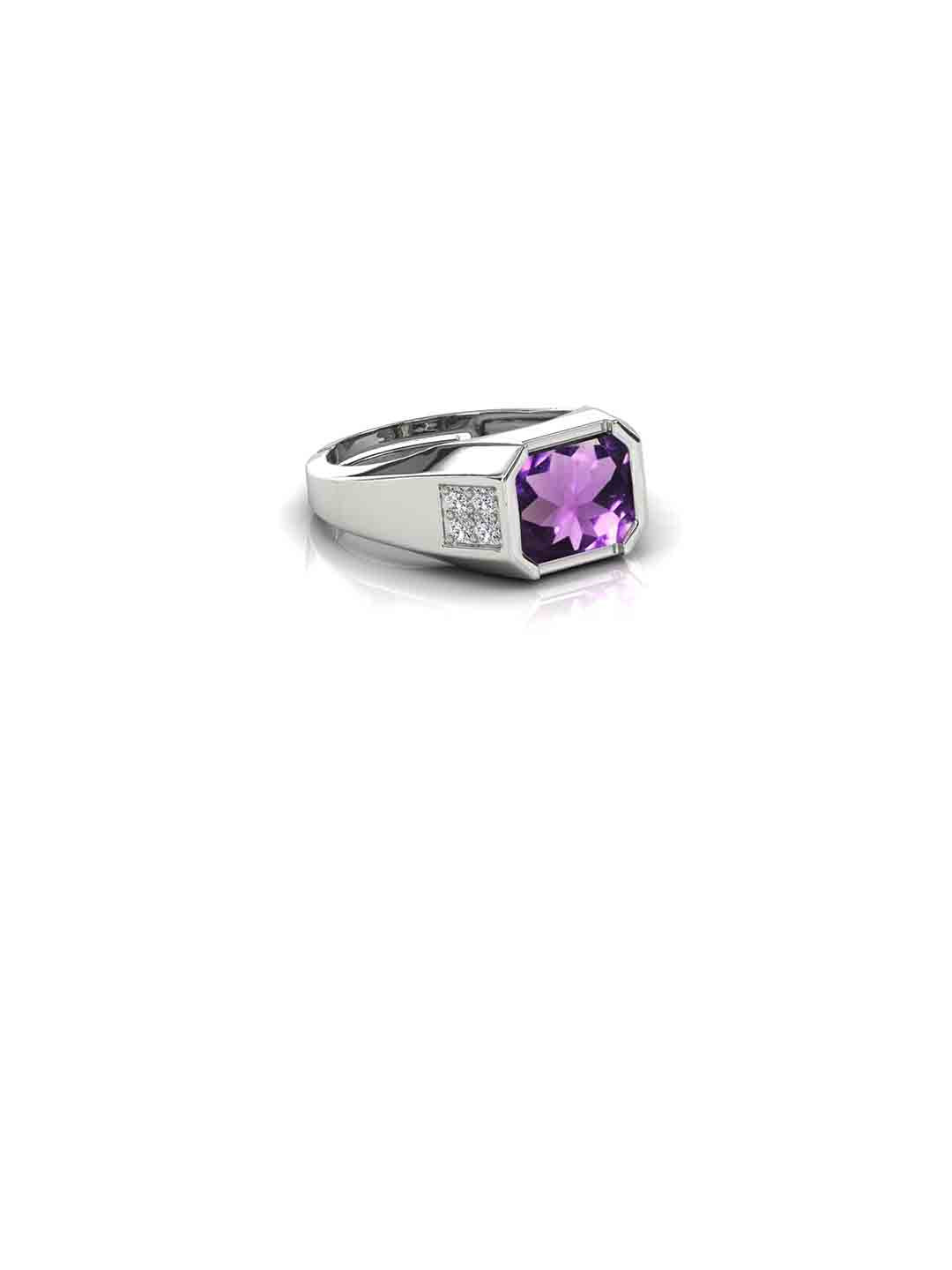 RRVGEM 3.25 Ratti 3.00 Ring Amethyst Studded Finger Ring