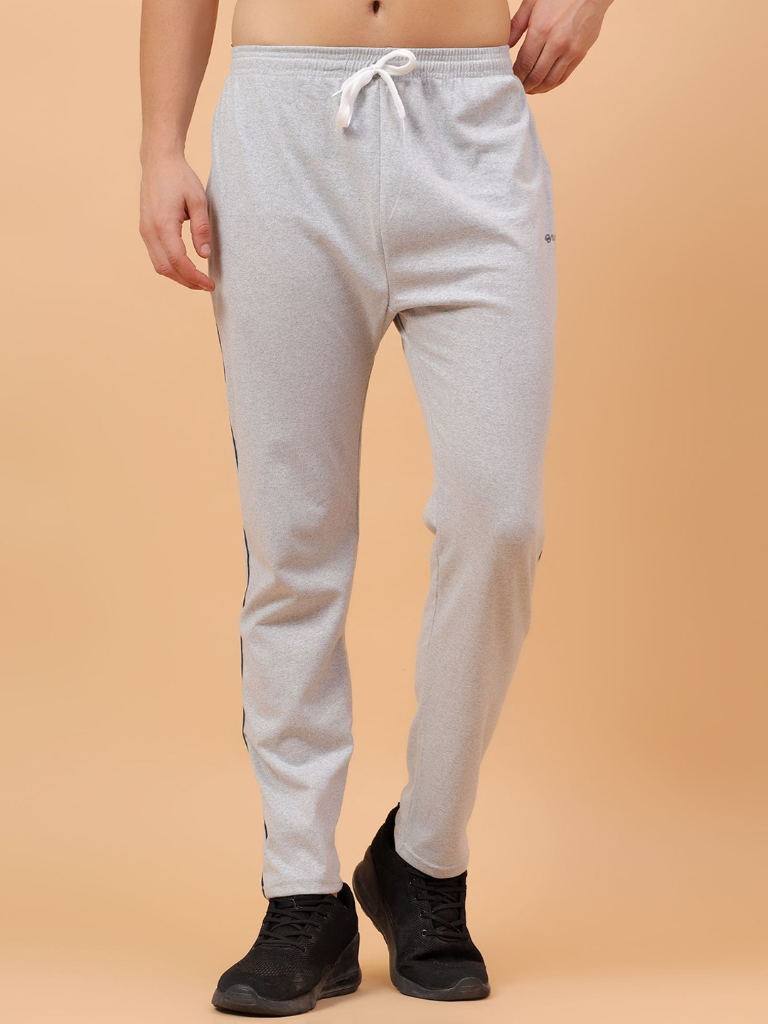 TrybeX Men Cotton Mid-Rise Track Pants