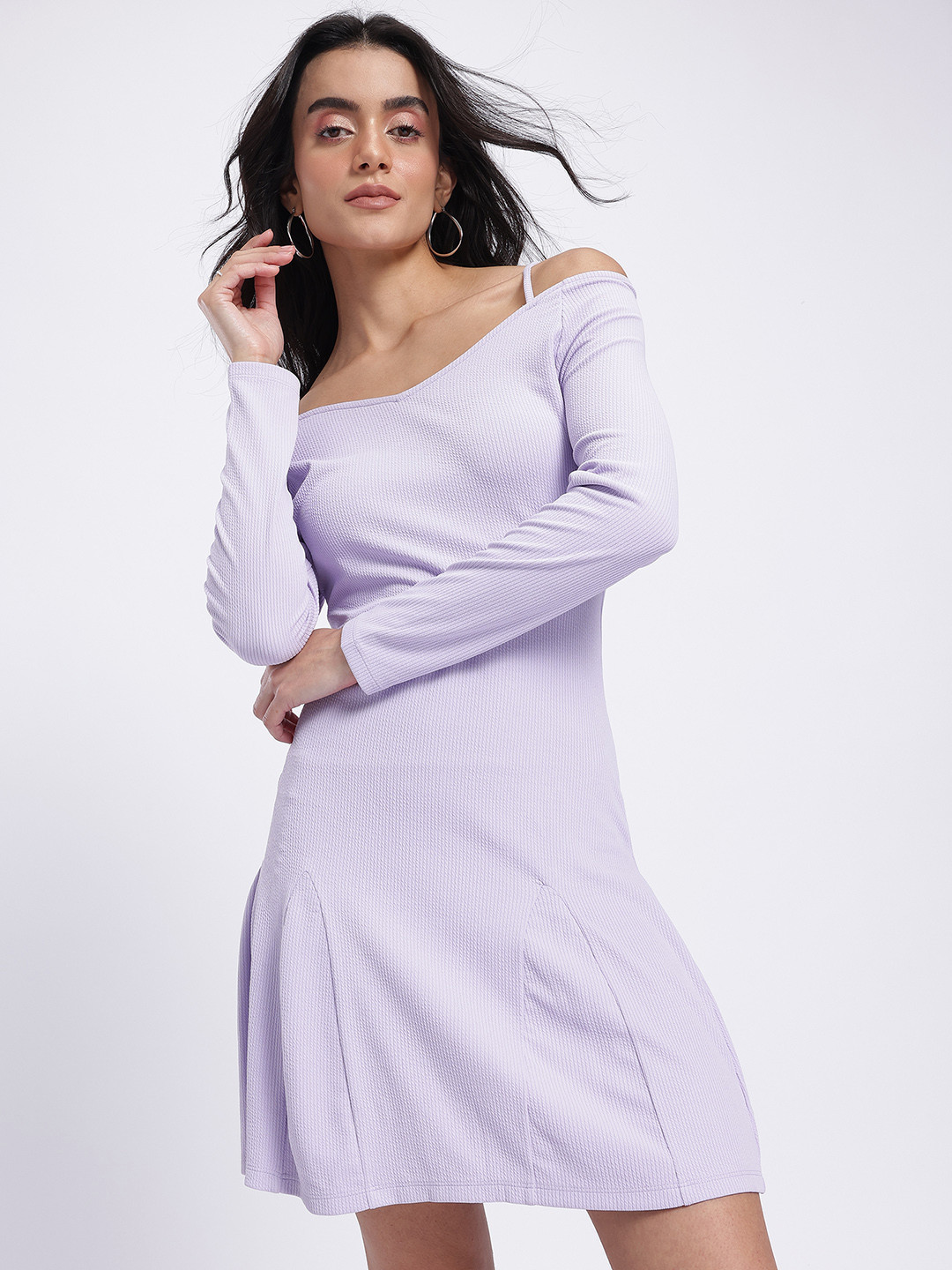 glitchez Ribbed A-Line Dress