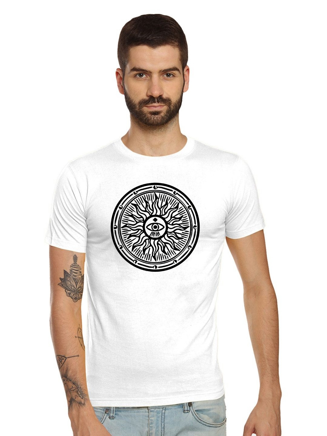 Tantra Sun Eye Printed Cotton T-shirt