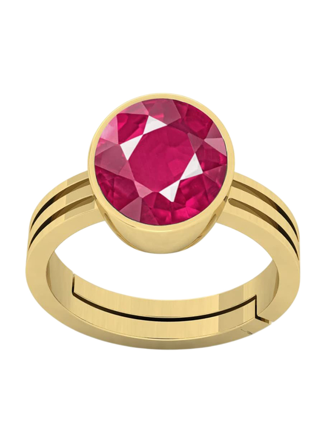 RRVGEM 5 Ratti Ruby Gemstone Adjustable Finger Ring