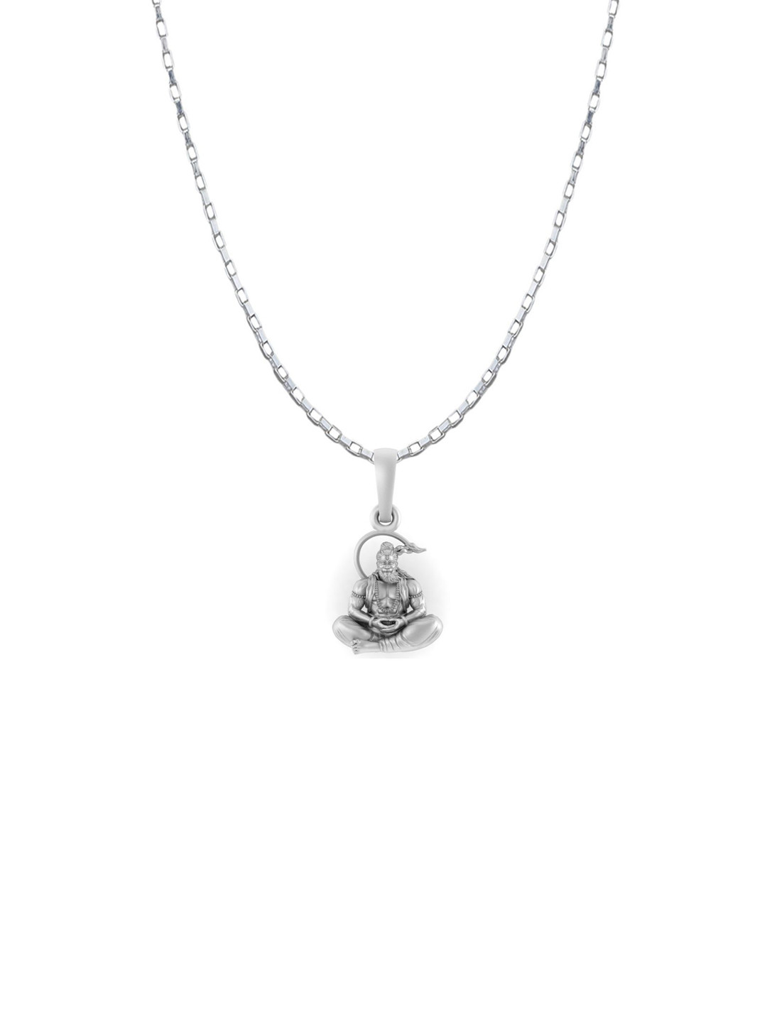 AKSHAT SAPPHIRE Men 925 Sterling Silver Hanuman Pendant With Chain With Box