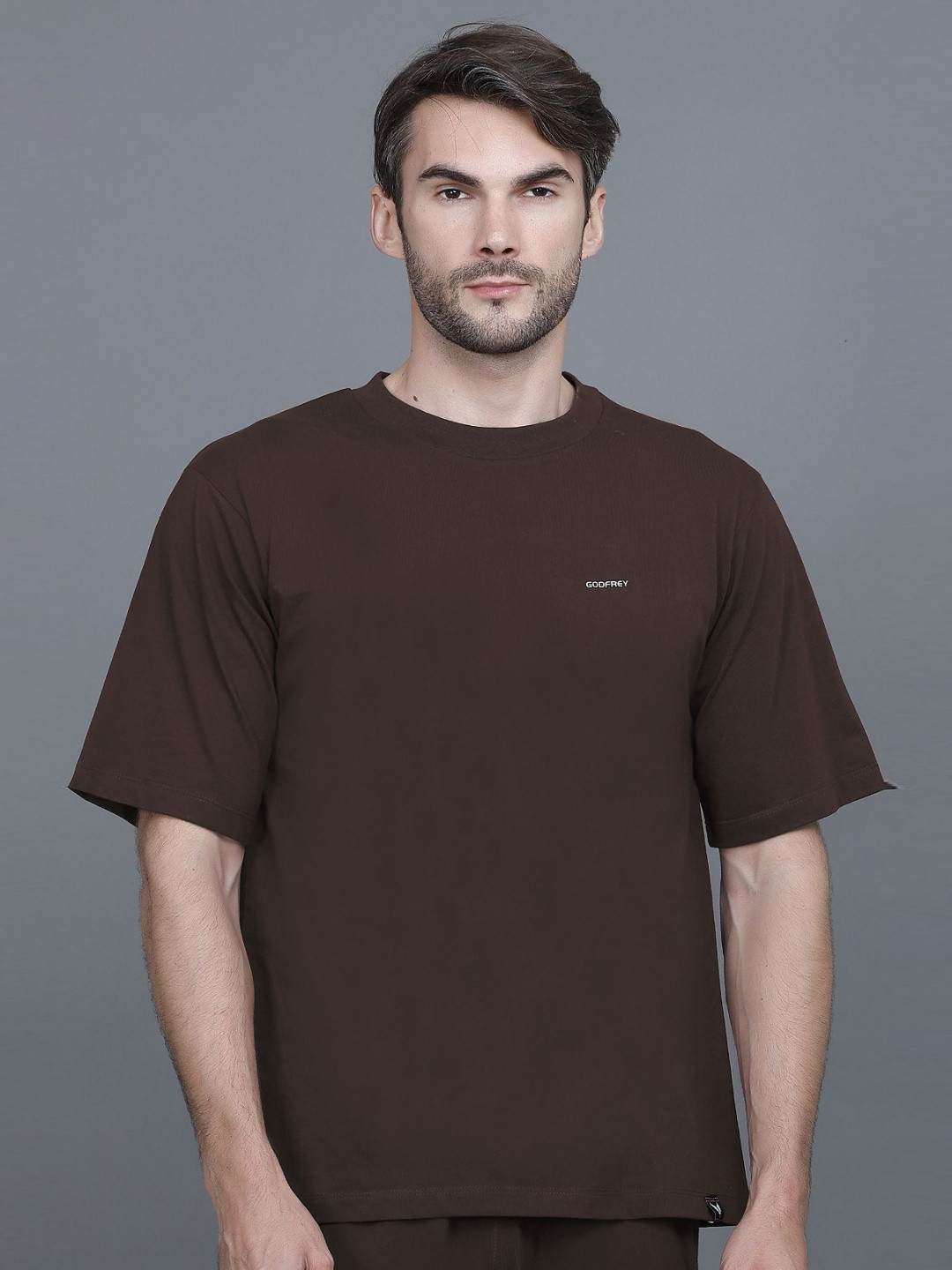 GODFREY Round Neck Cotton Oversized T-shirt