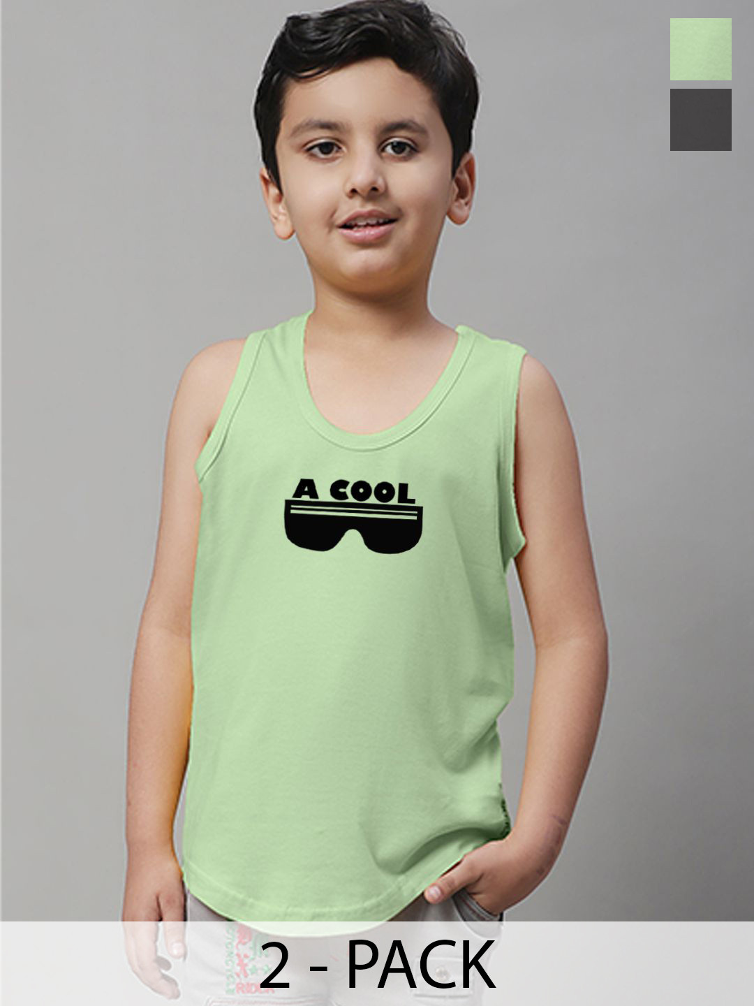 Friskers Boys Assorted Cotton Basic Vest KDC472-41-KDC471-33