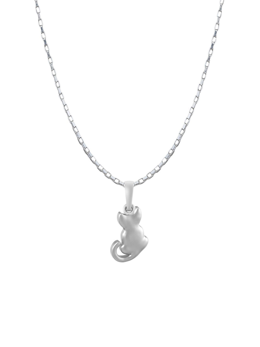 AKSHAT SAPPHIRE Men 925 Sterling Silver Cat Pendant with Box Chain
