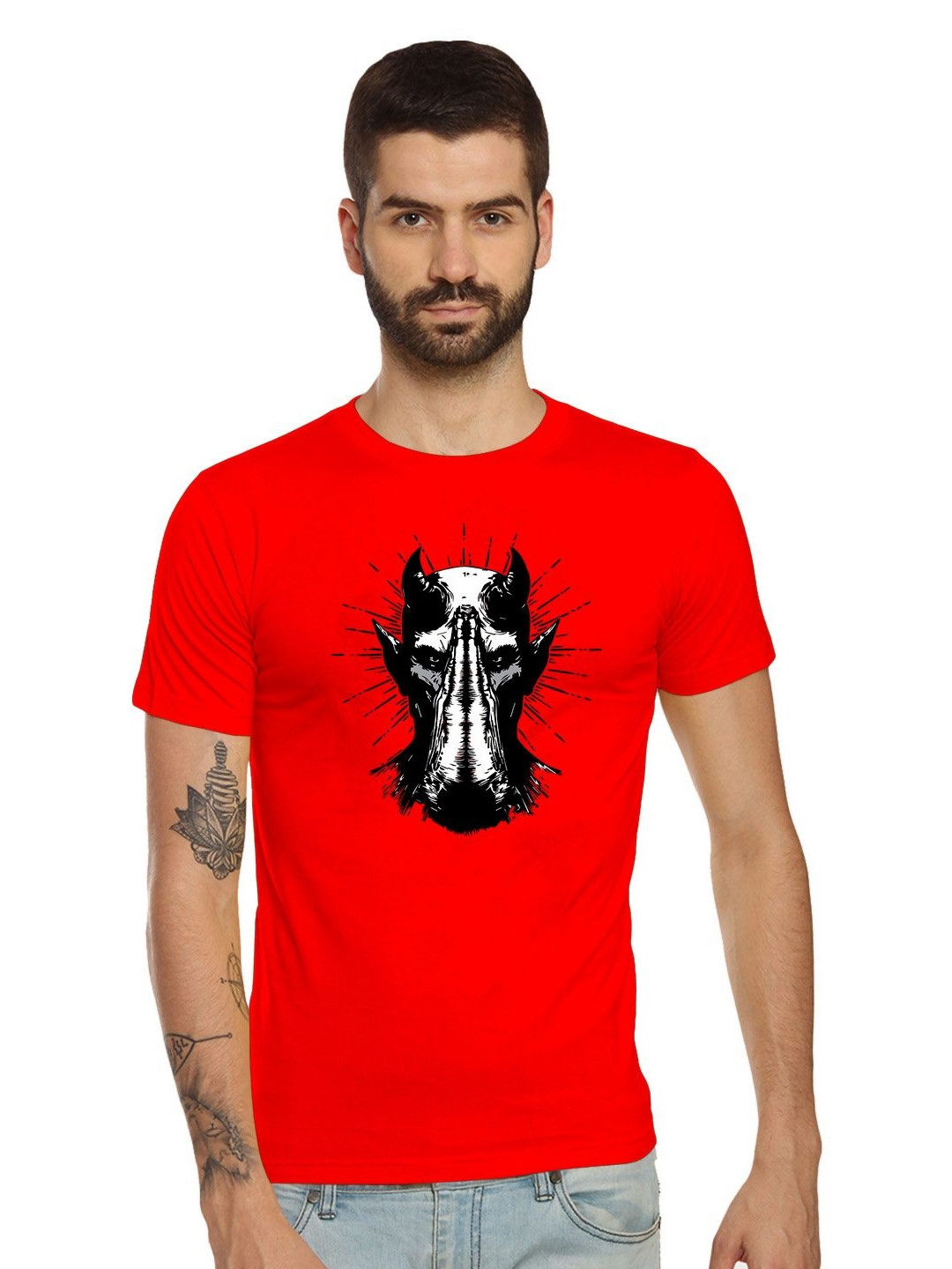 Tantra Devil Hand Printed Cotton T-shirt