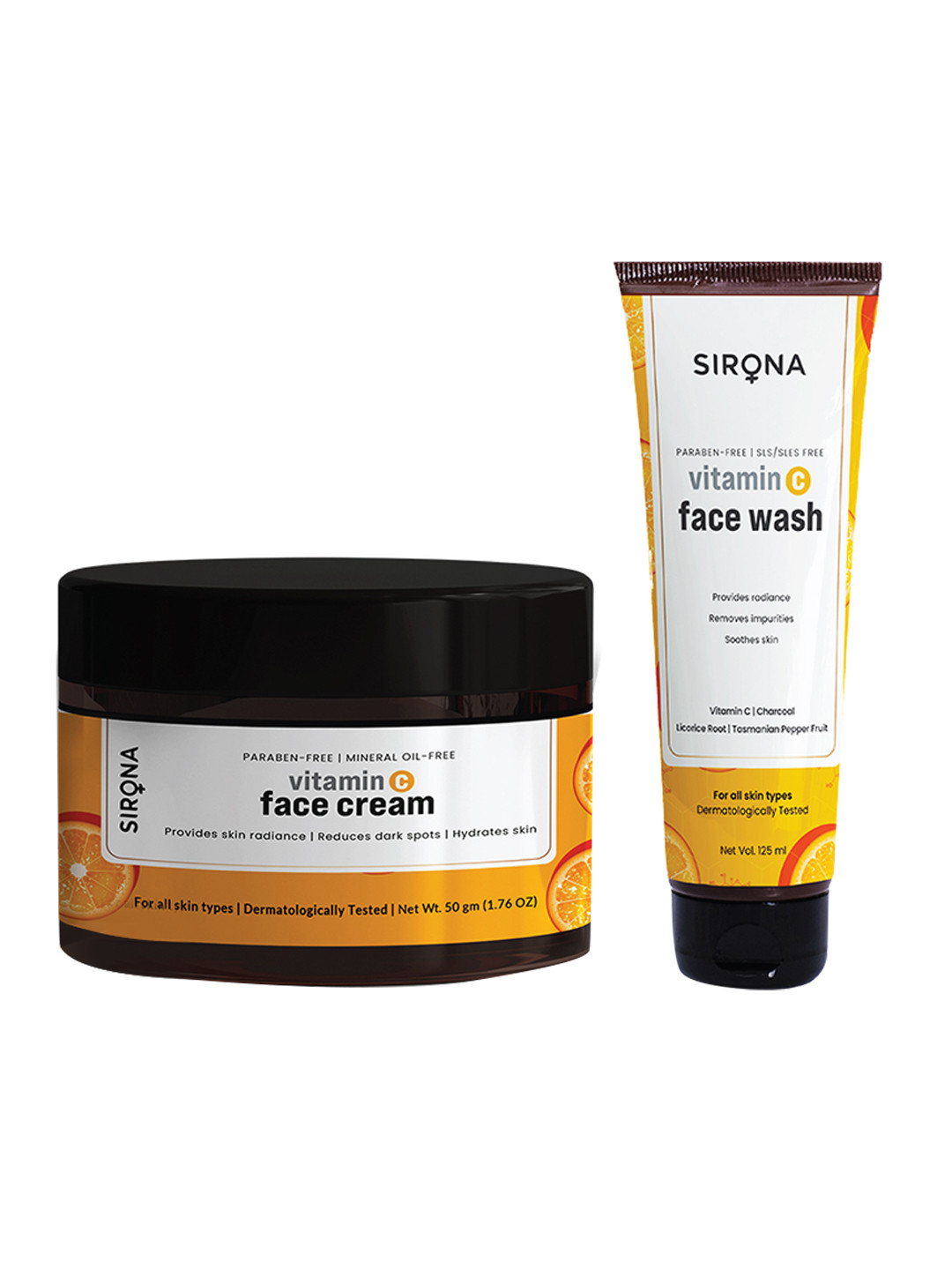 Sirona Set of Vitamin C Face Cream - 50g & Vitamin C Face Wash - 125ml