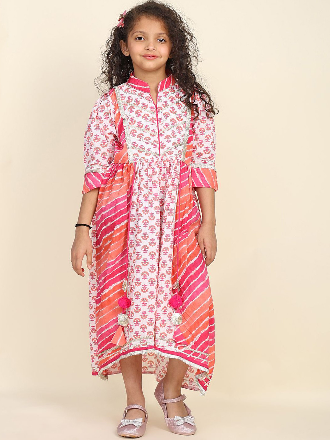 LIL PITAARA Girls Printed Pure Cotton Ethnic Dress