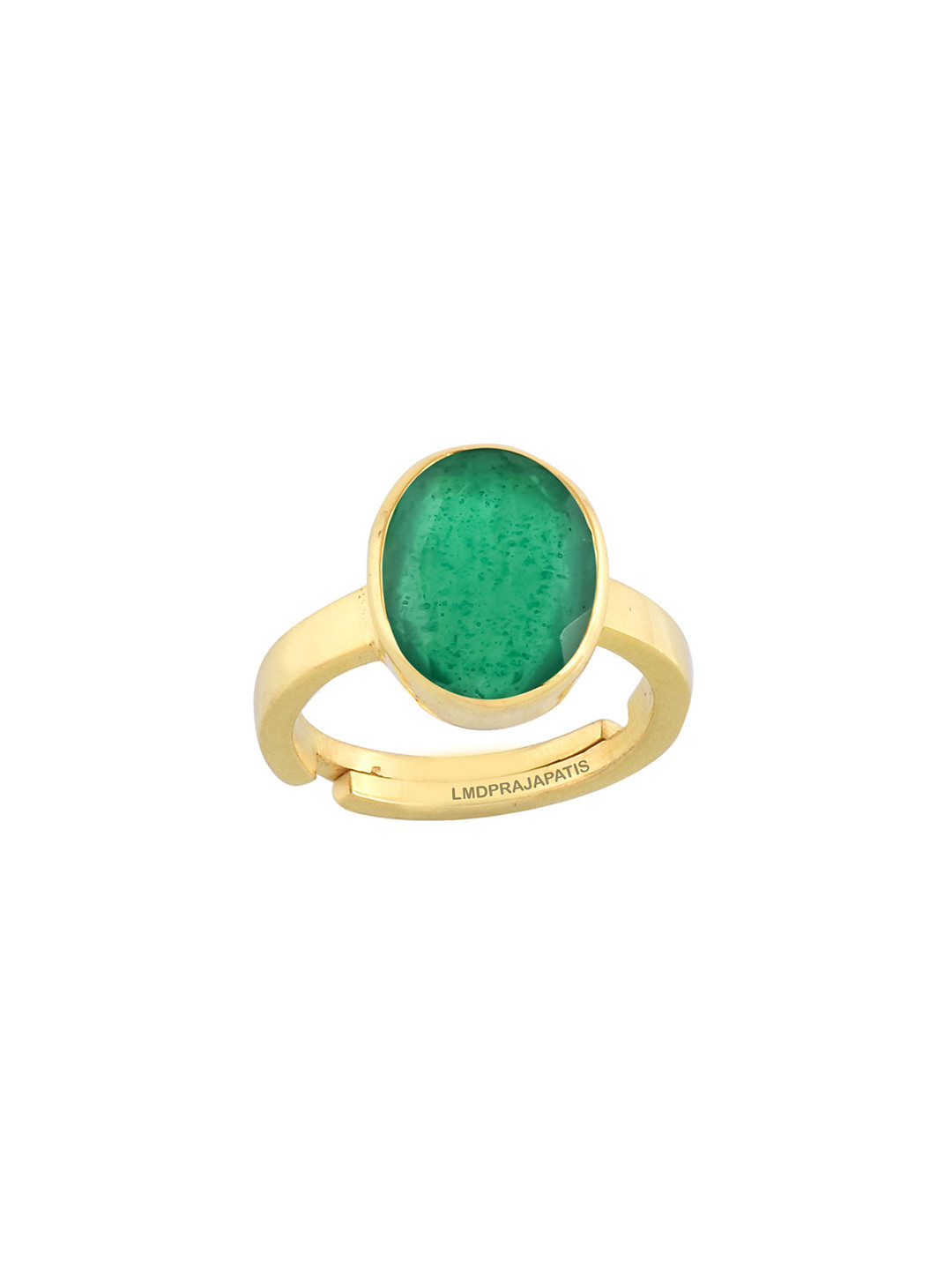 RRVGEM Gold Plated Panna Stone Ring