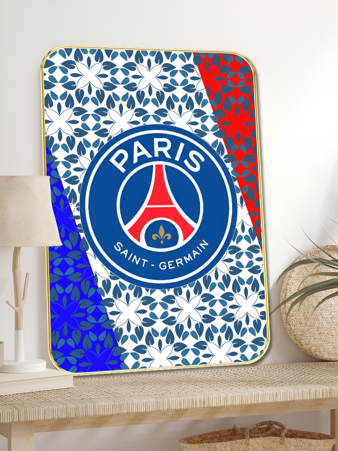 Myntra Elegant Homes White & Blue Saint-Germain FC Printed Wall Art