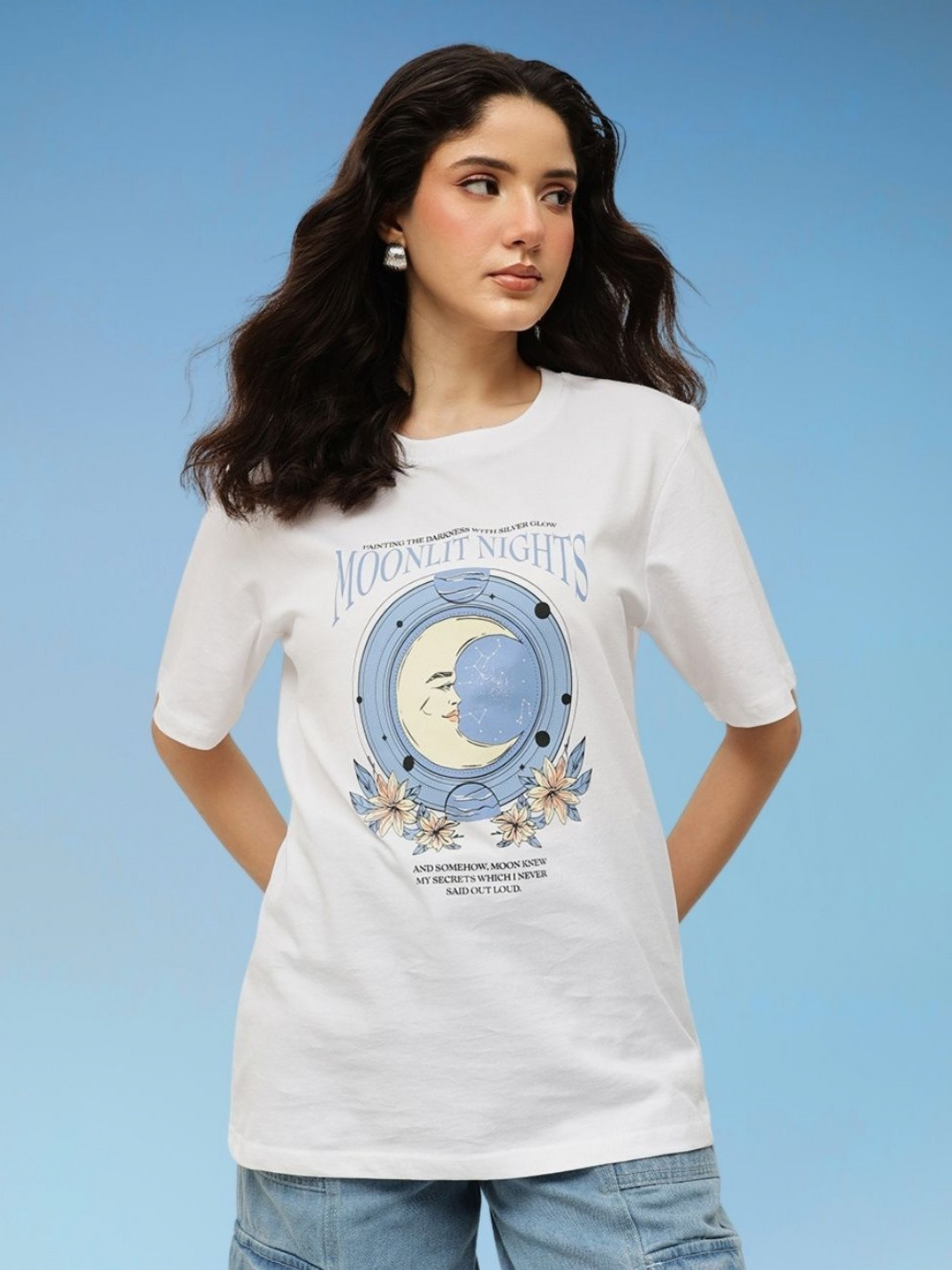 Espresso Graphic Printed Round Neck Pure Cotton Relaxed Fit T-shirt