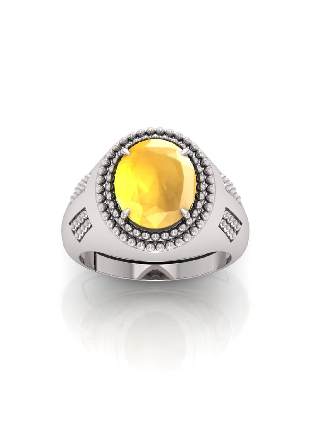 RRVGEM Yellow Sapphire 11.25 Ratti Yellow Finger Ring