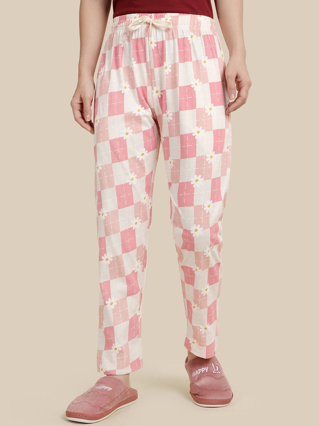 TWIN BIRDS Women Egg Nog Cotton Printed Night Pant