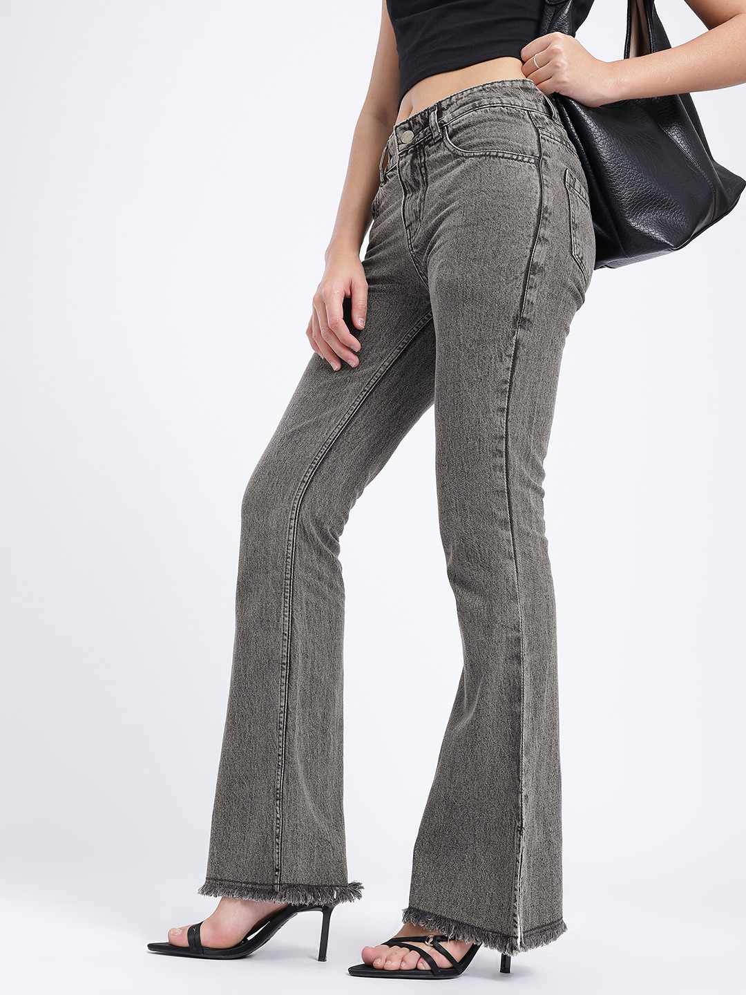 glitchez Women Frayed Bootcut Jeans