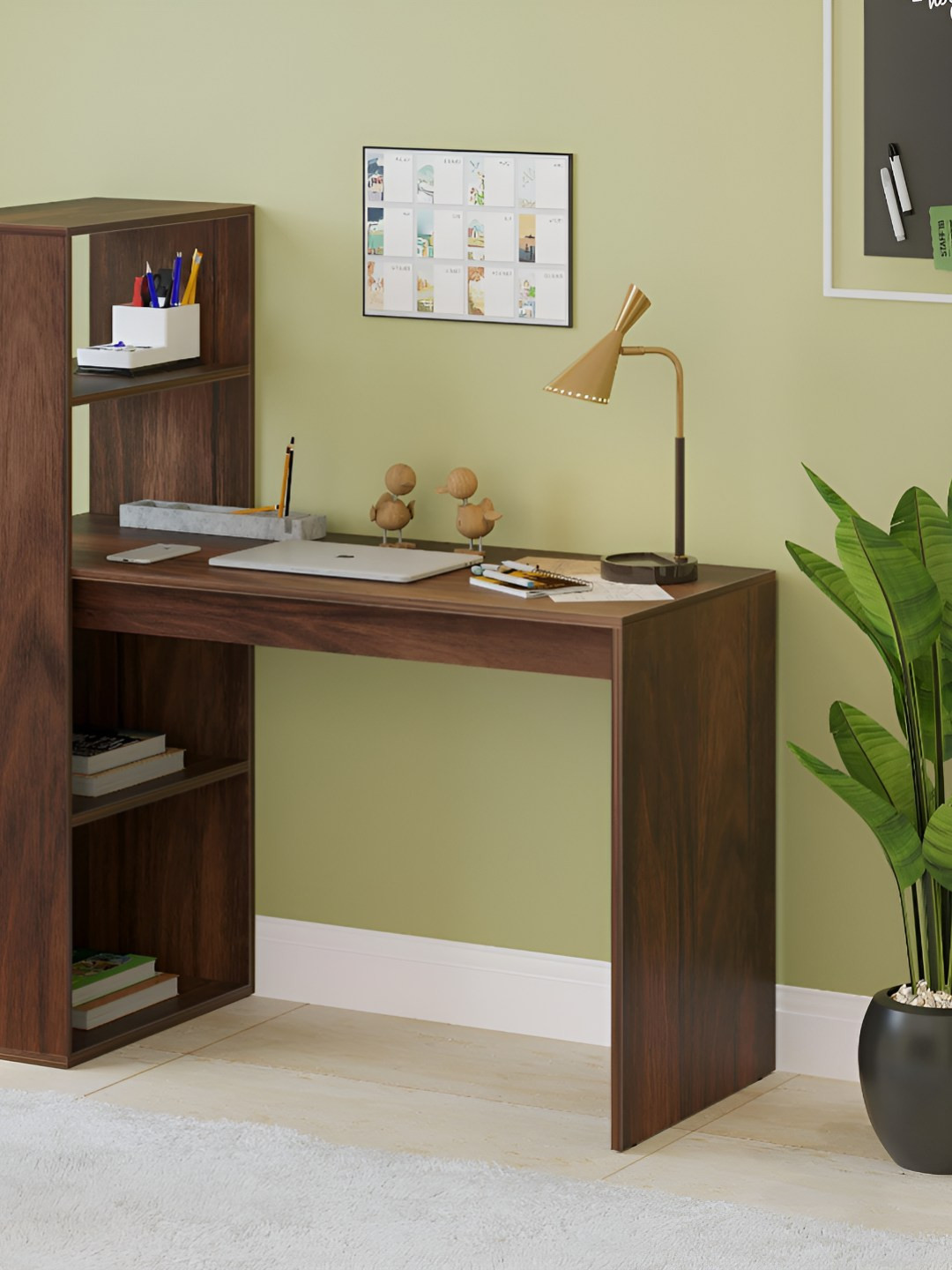 bluewud Radisso Brown Wooden Floor Standing Study Table