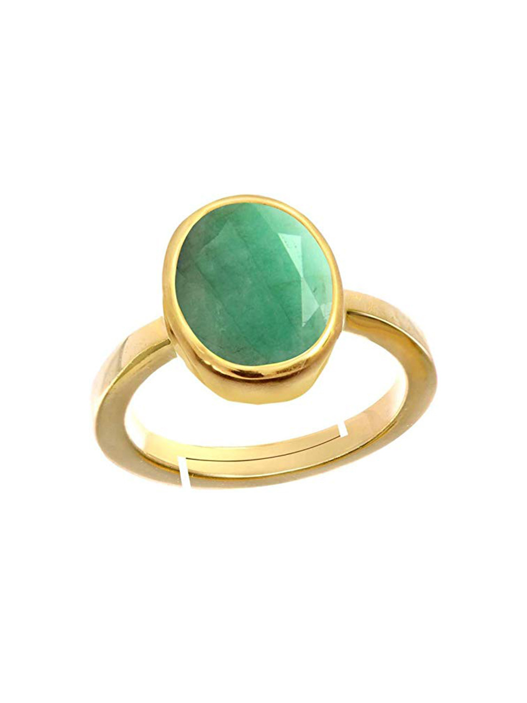 RRVGEM Unisex Emerald Stone Gold Plated Finger Ring