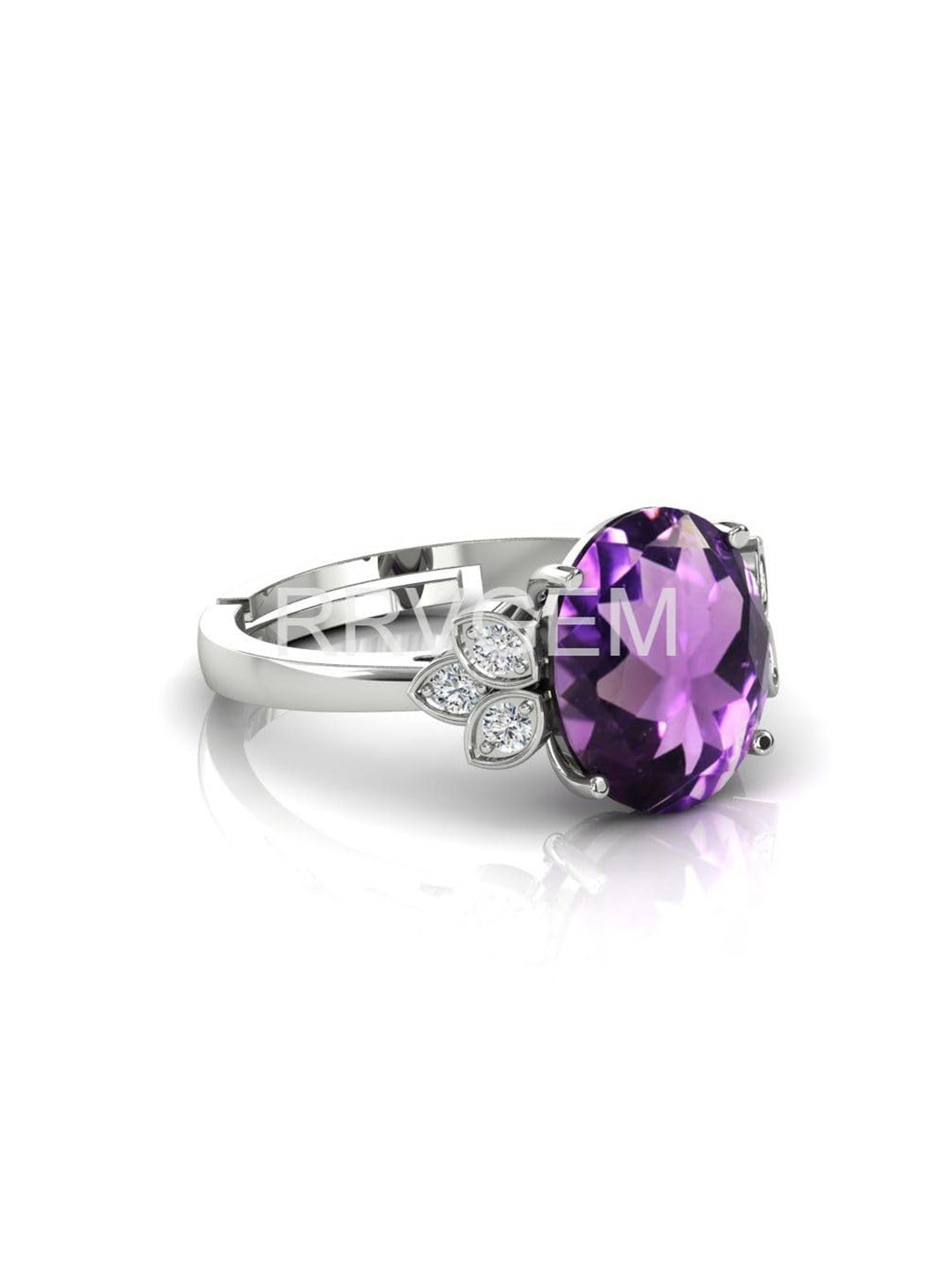 RRVGEM 3.5 Ratti Amethyst Finger Ring