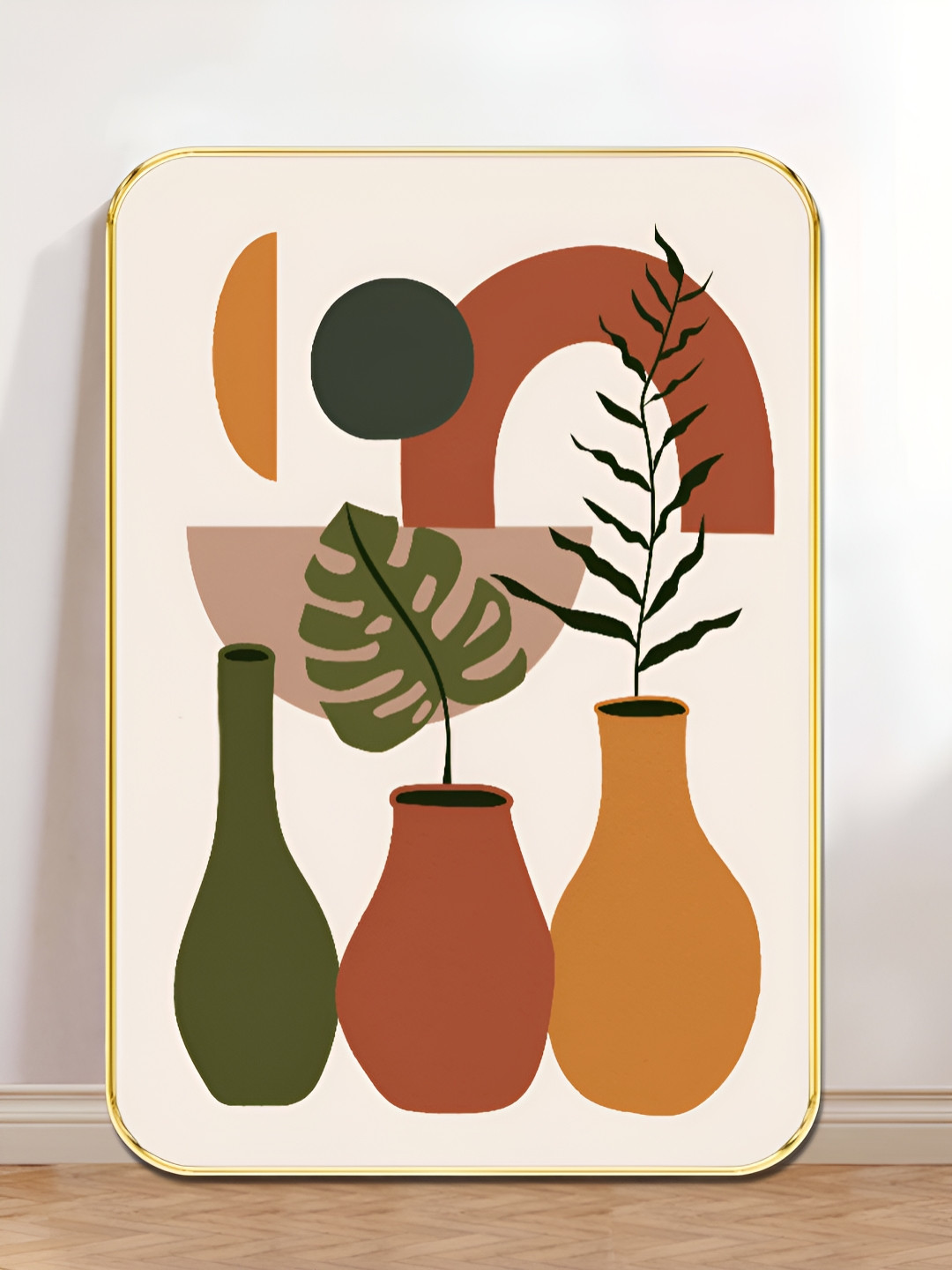 Myntra Elegant Homes Botanical Vase Wood Wall Rectangle Paintings Wall Art -18 x 24 In