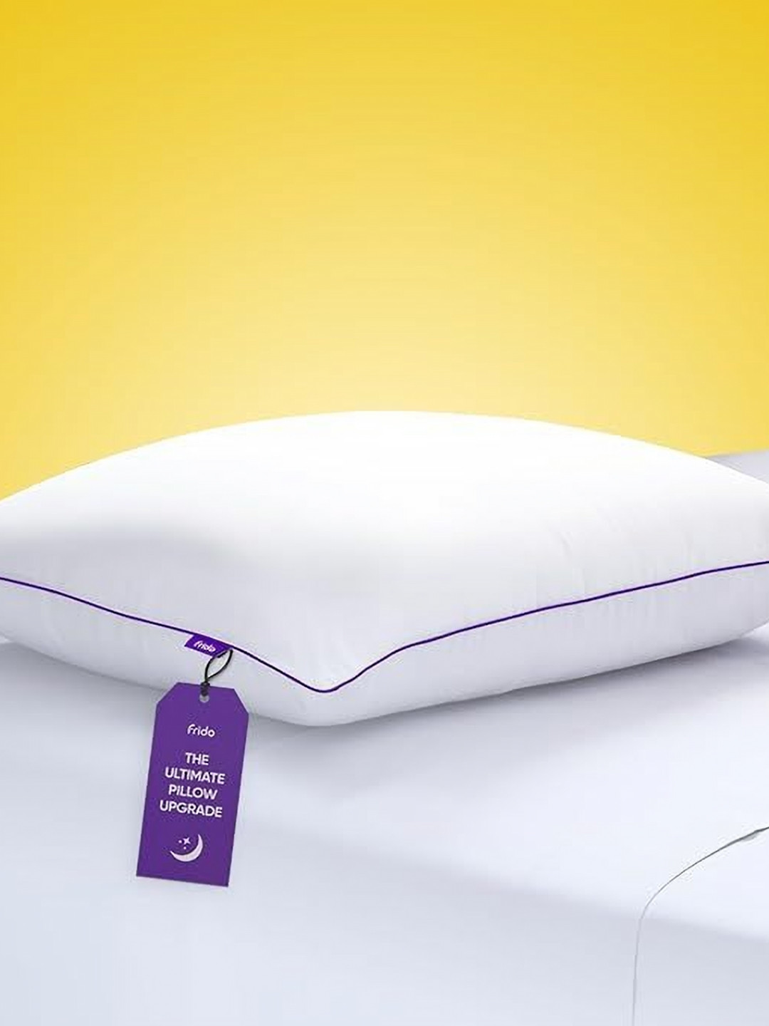 FRIDO White Solid Faux Velvet Ultra Soft Memory Foam Sleep Pillow-15.24 x 43.18 x 68.58 cm