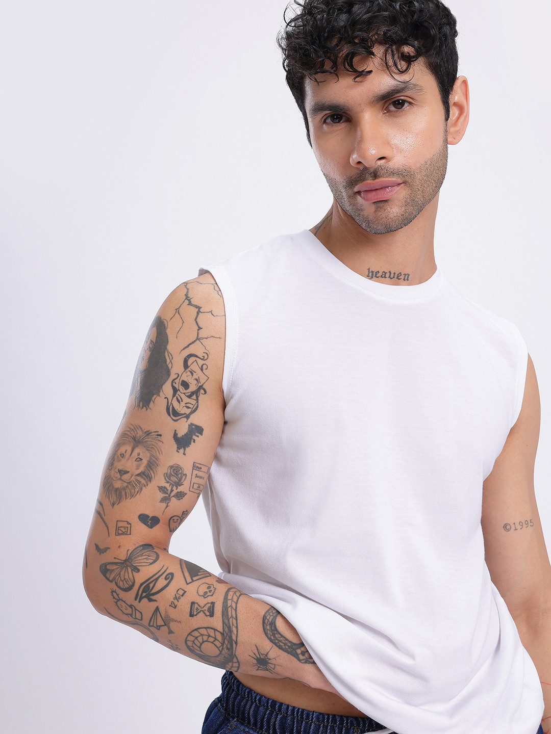 glitchez Regular Fit Vest-Style T-shirt