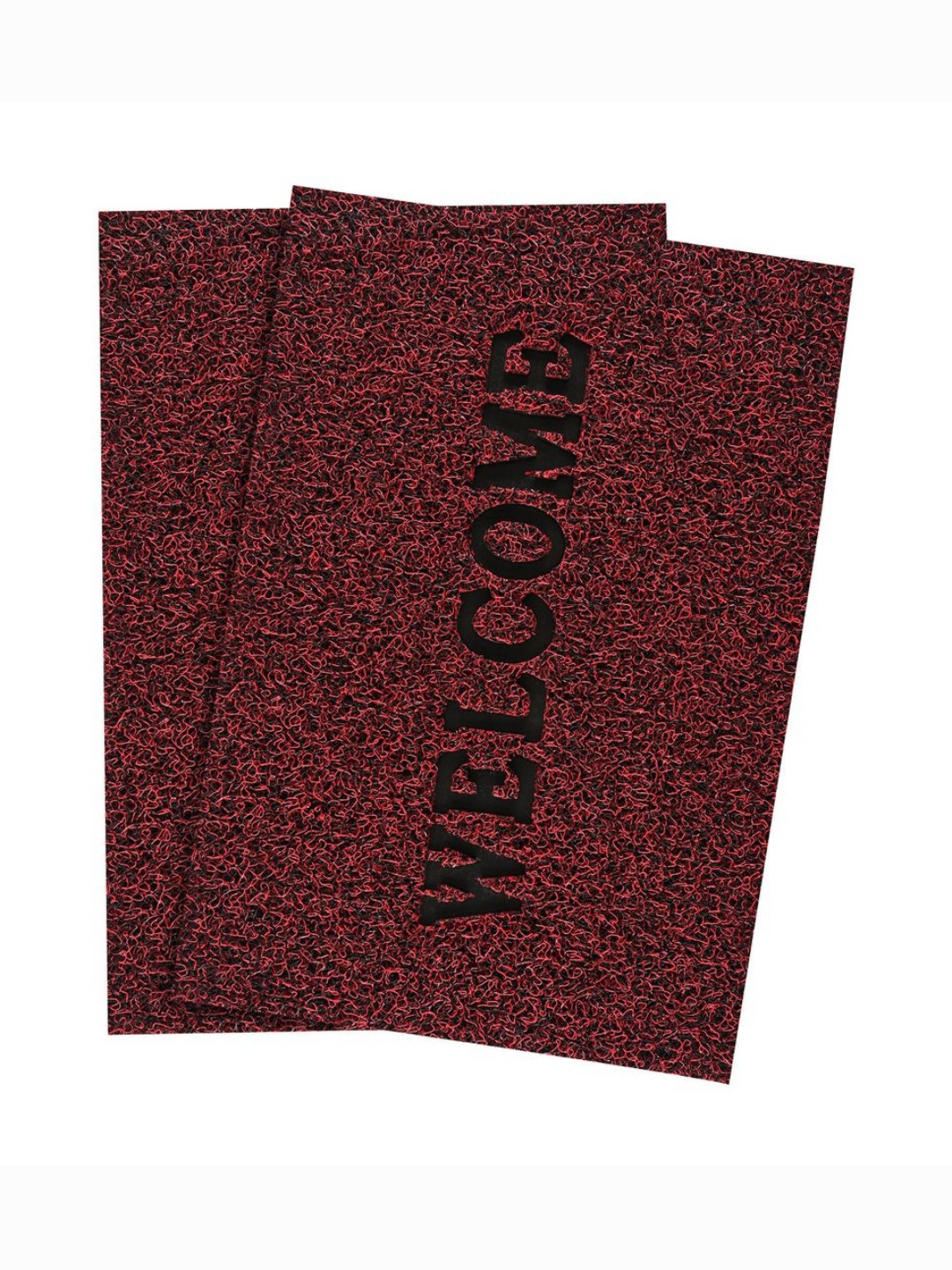 Aura Red 2 Pieces Anti-Slip Welcome Print Grass Door Mats