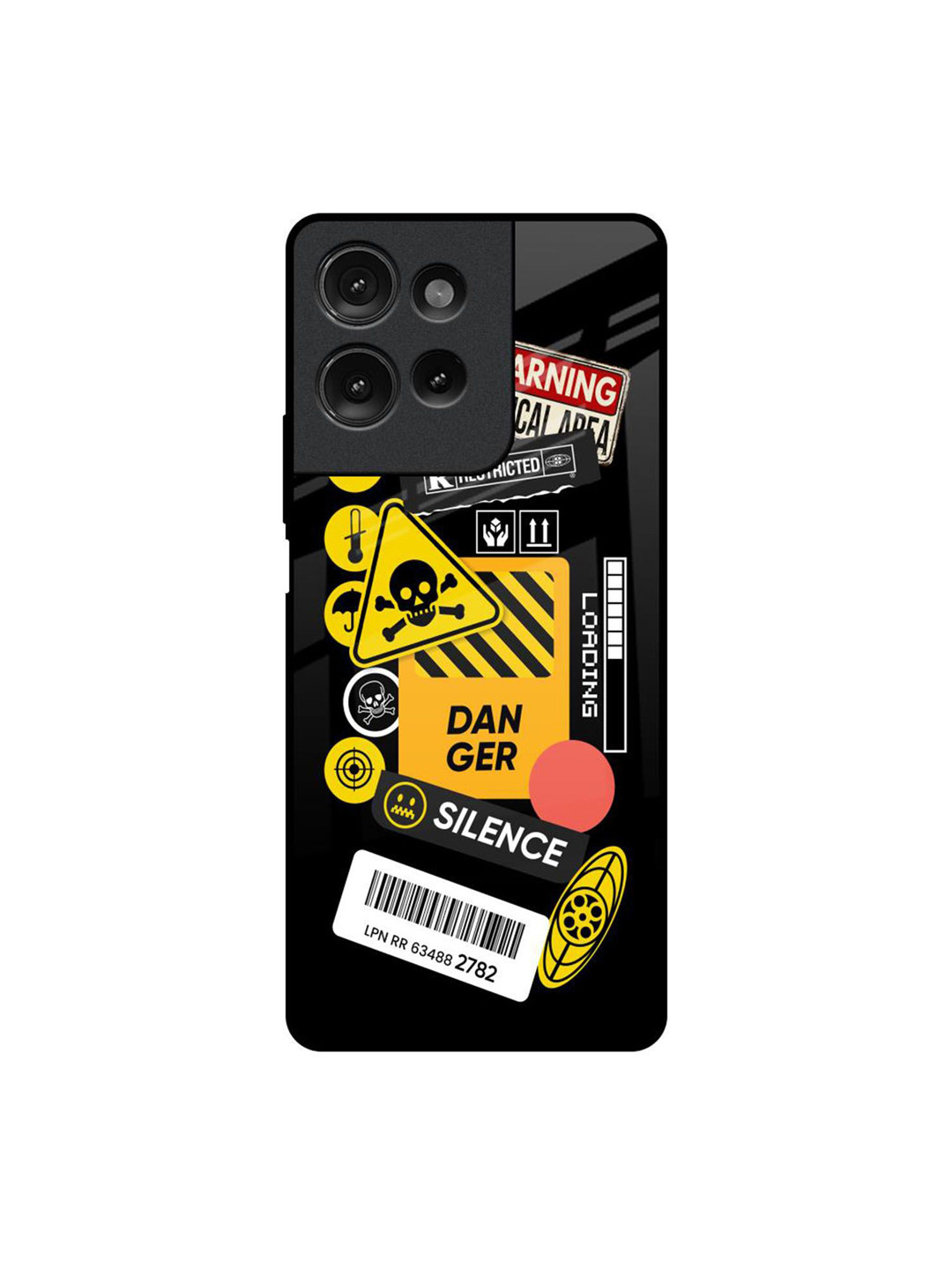 QRIOH Danger Signs Printed Motorola G75 5G Impact Resistant Back Case