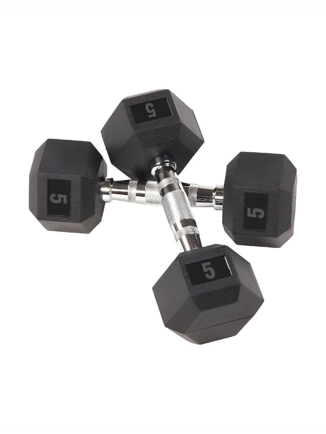 GRIP Set Of 2 Hexagon Fixed Weight Dumbbells - 5 kg Each