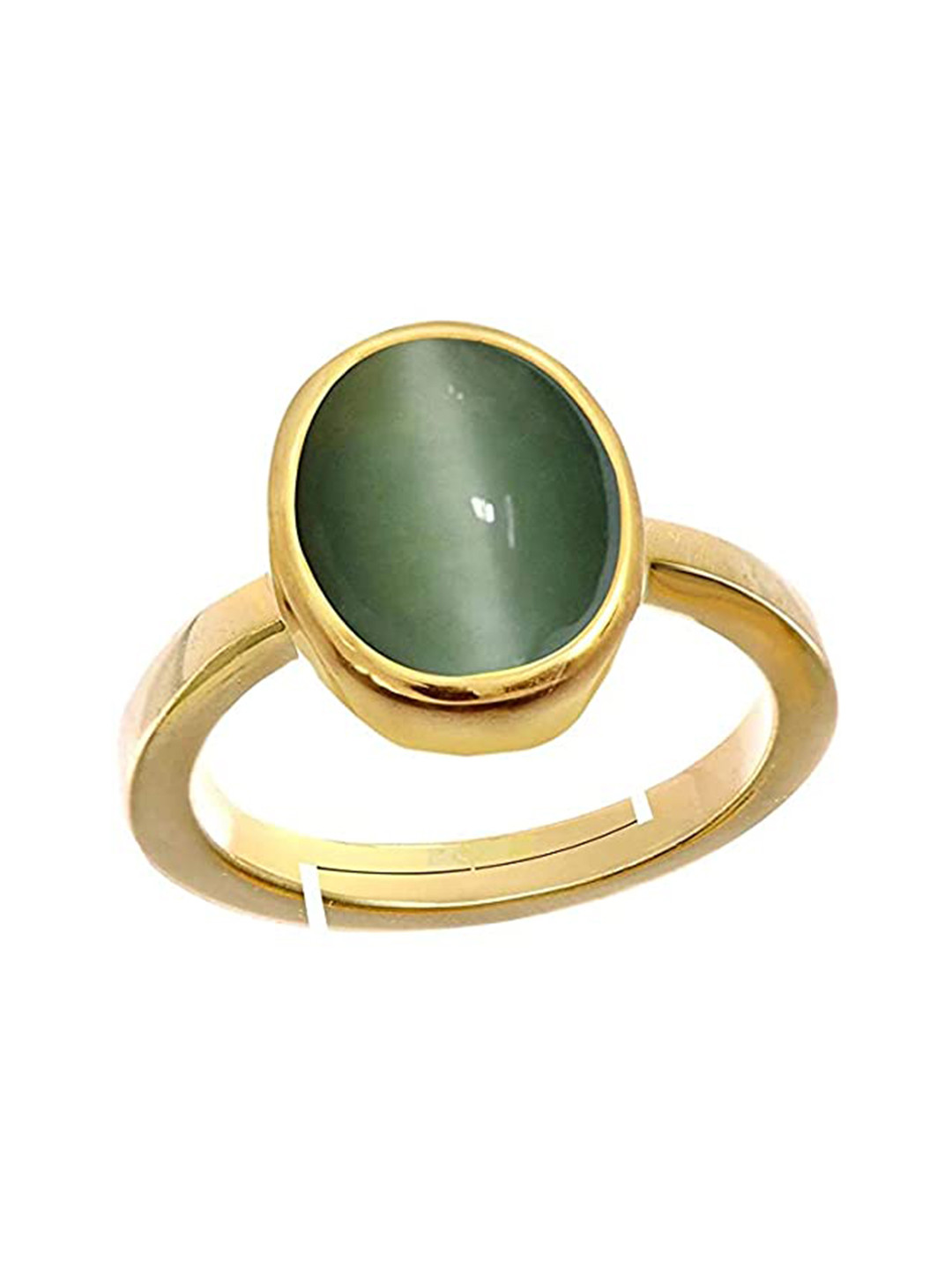 RRVGEM 7.00 KT Cats Eye Gemstone Studded Adjustable Finger Ring