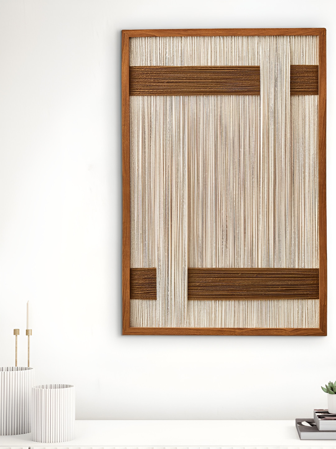 Home Centre Corsica Wood Matte Hanging Hall Wall Hangings-23.6In