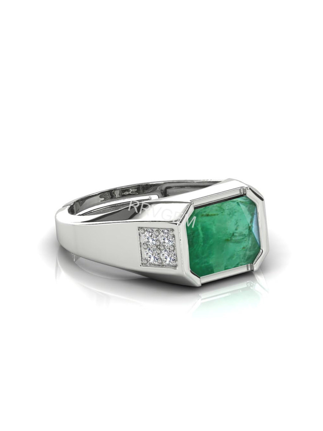 RRVGEM Emerald Stone Studded Ring