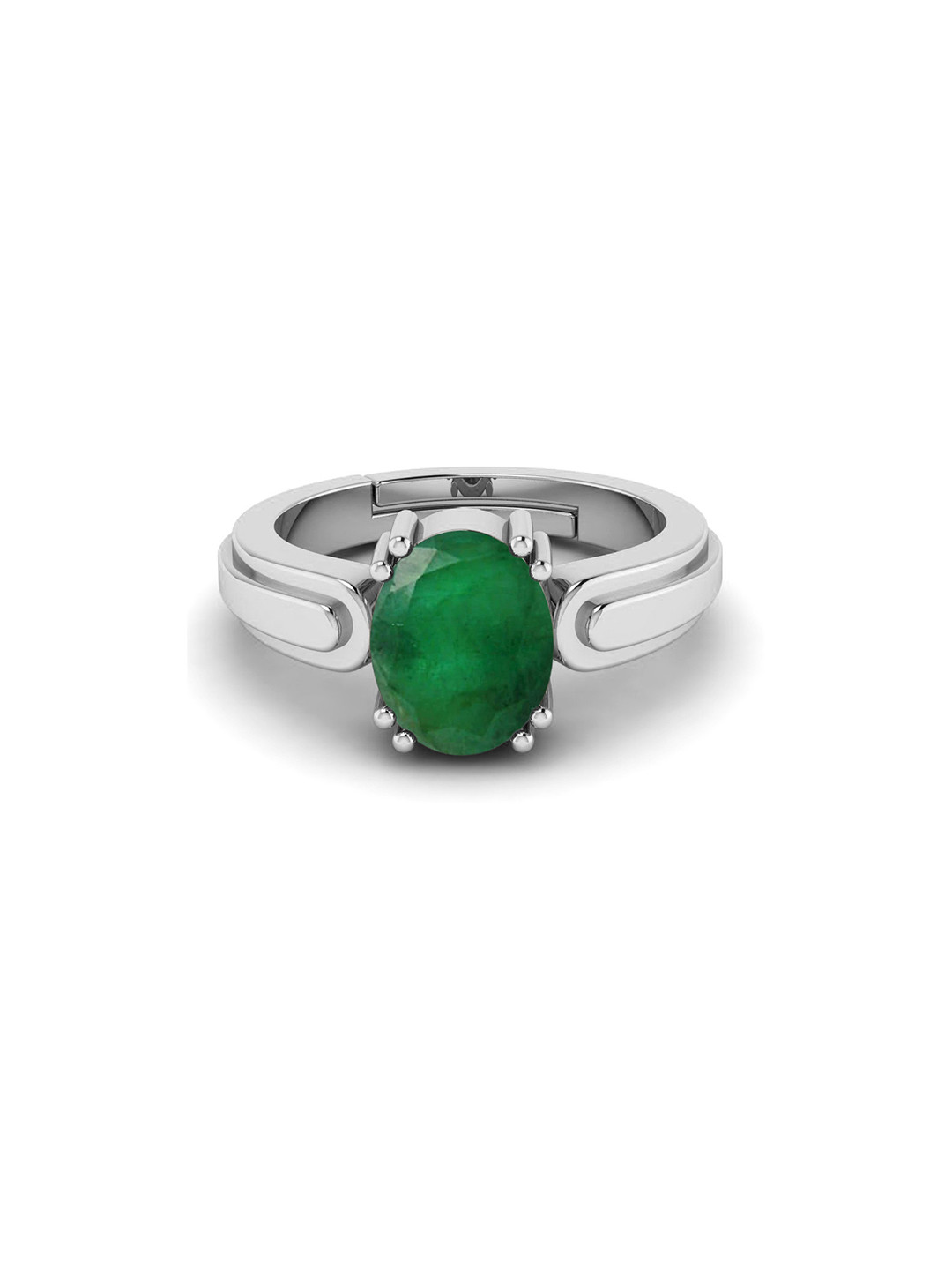 RRVGEM 6.00 KT Unisex Brass Plated Emerald Ring